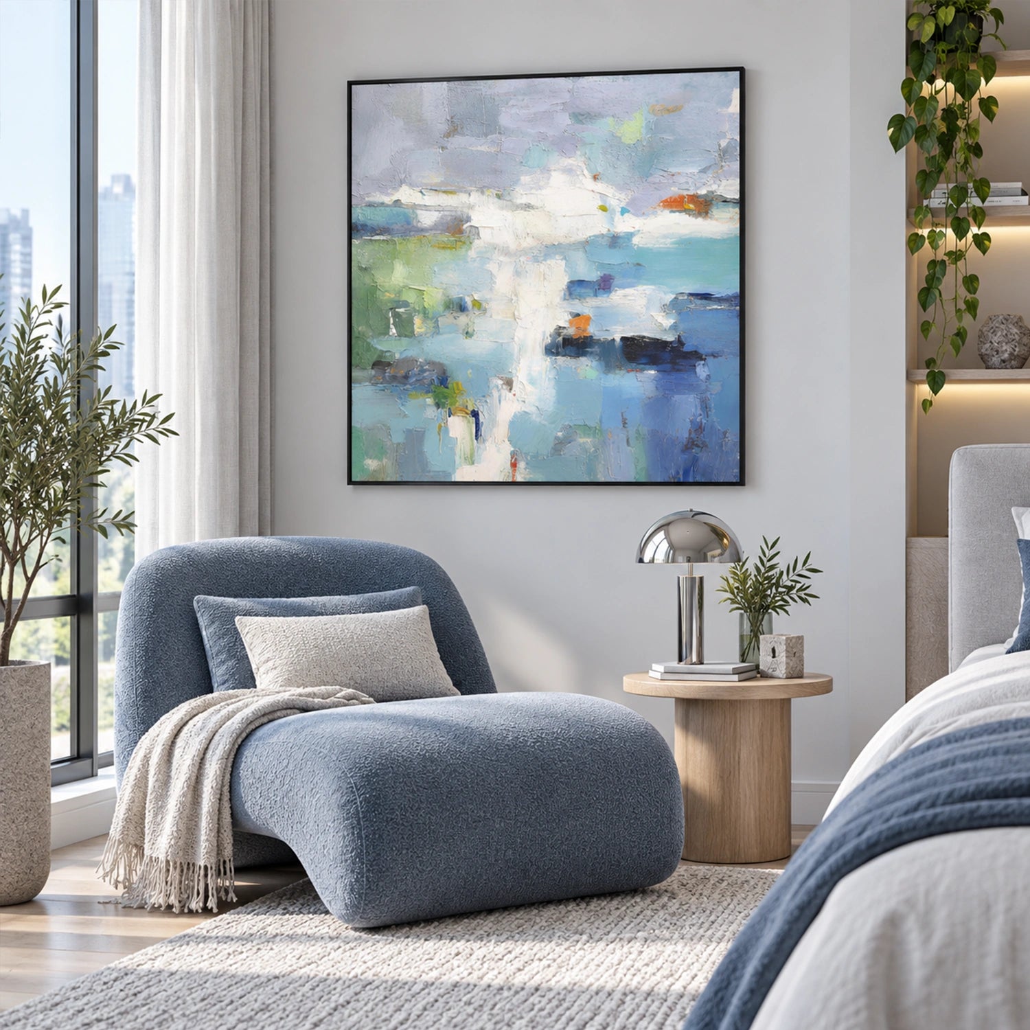 Blue Abstract Canvas Art #WS1151