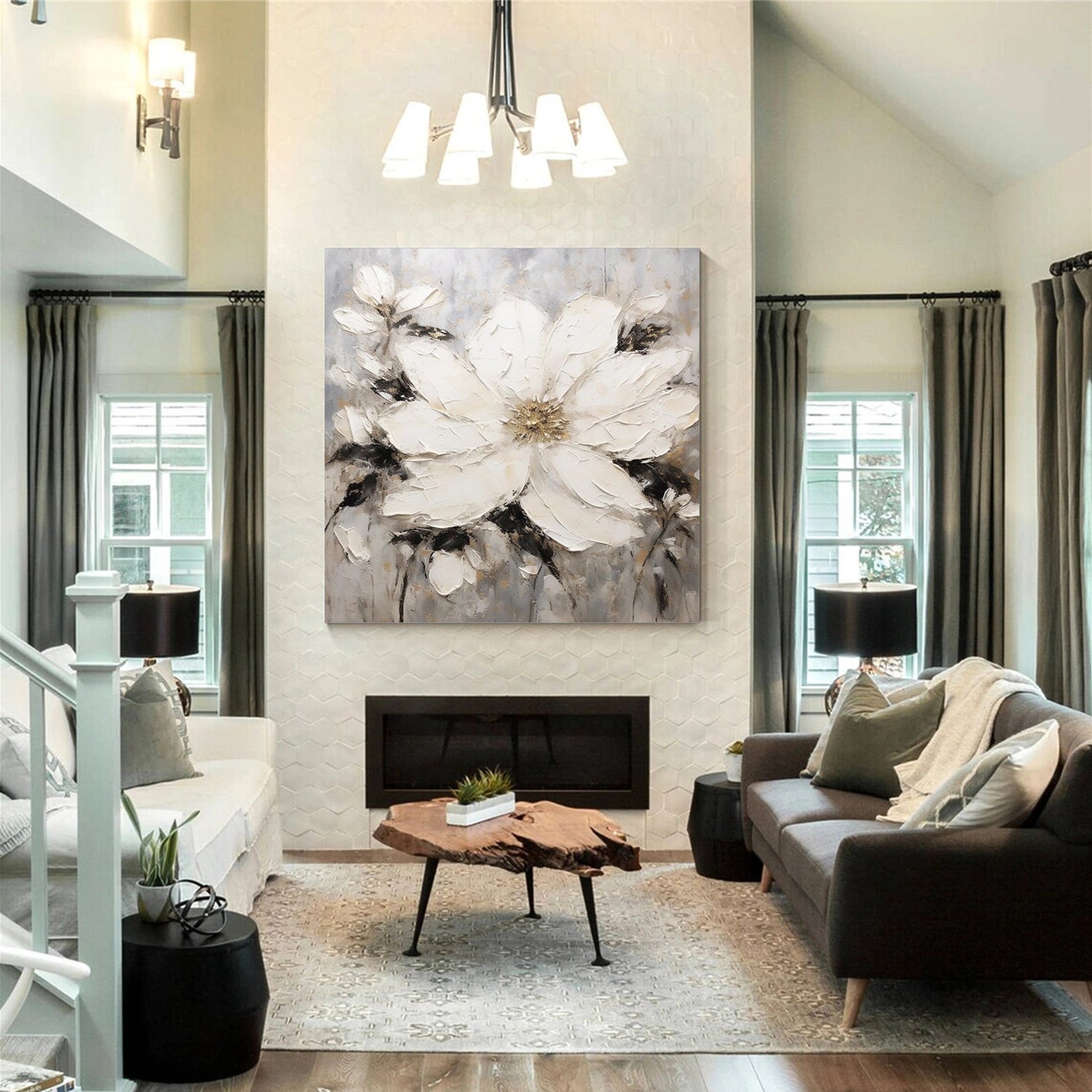 Flower & Tree Abstract Textured Wall Art #ML108