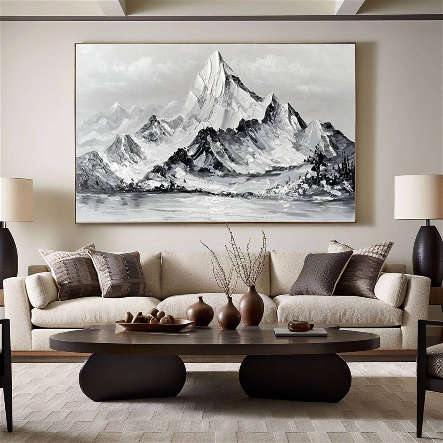Minimalist Mountain Textured Canvas Art #MM262