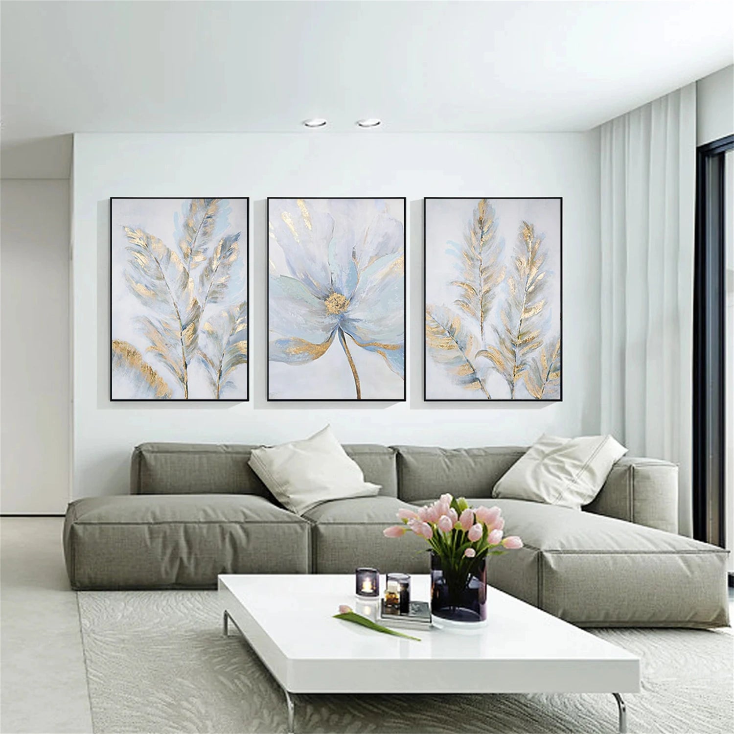 Flower & Tree Abstract Wall Art Set of 3 #ML200