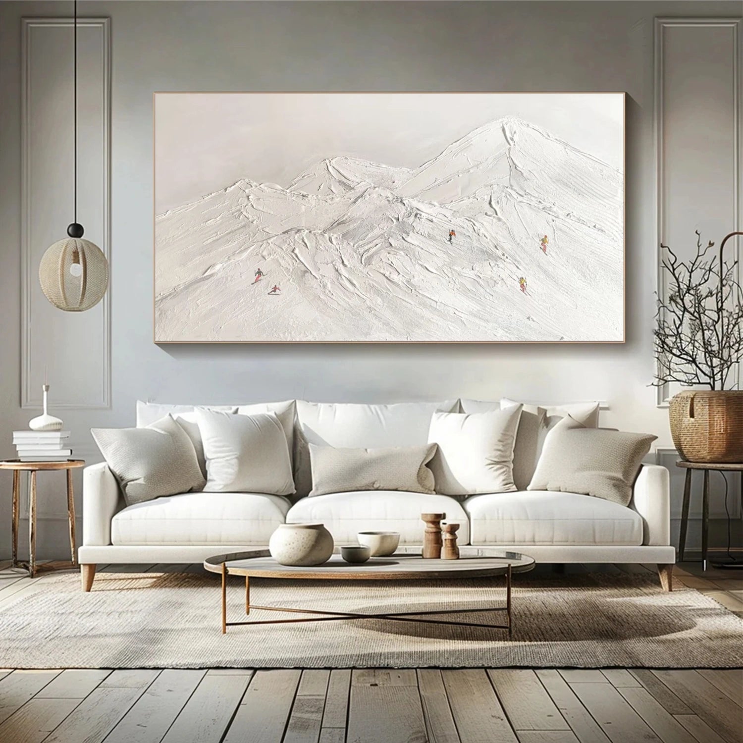 Skiing Sport Textured Wall Art #SA046