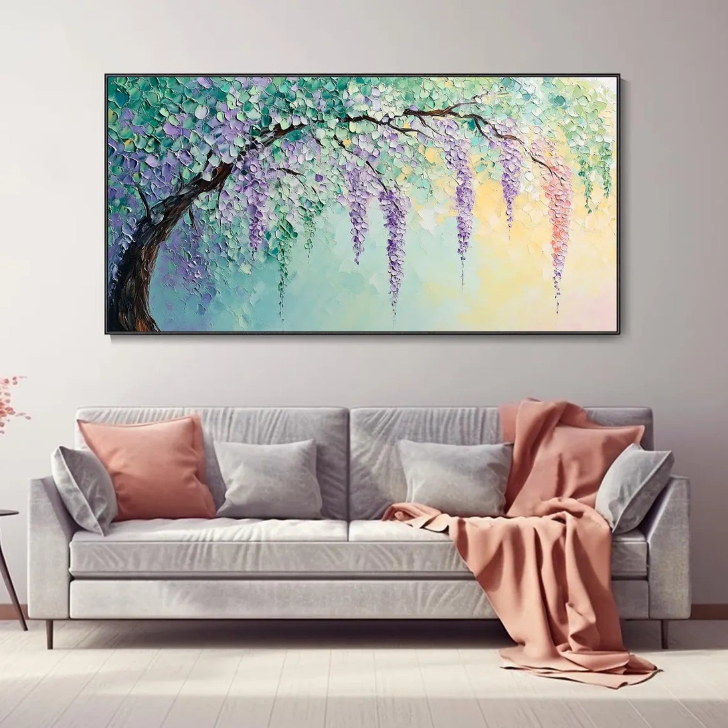 Colorful Flower & Tree Abstract Textured Wall Art #ML062