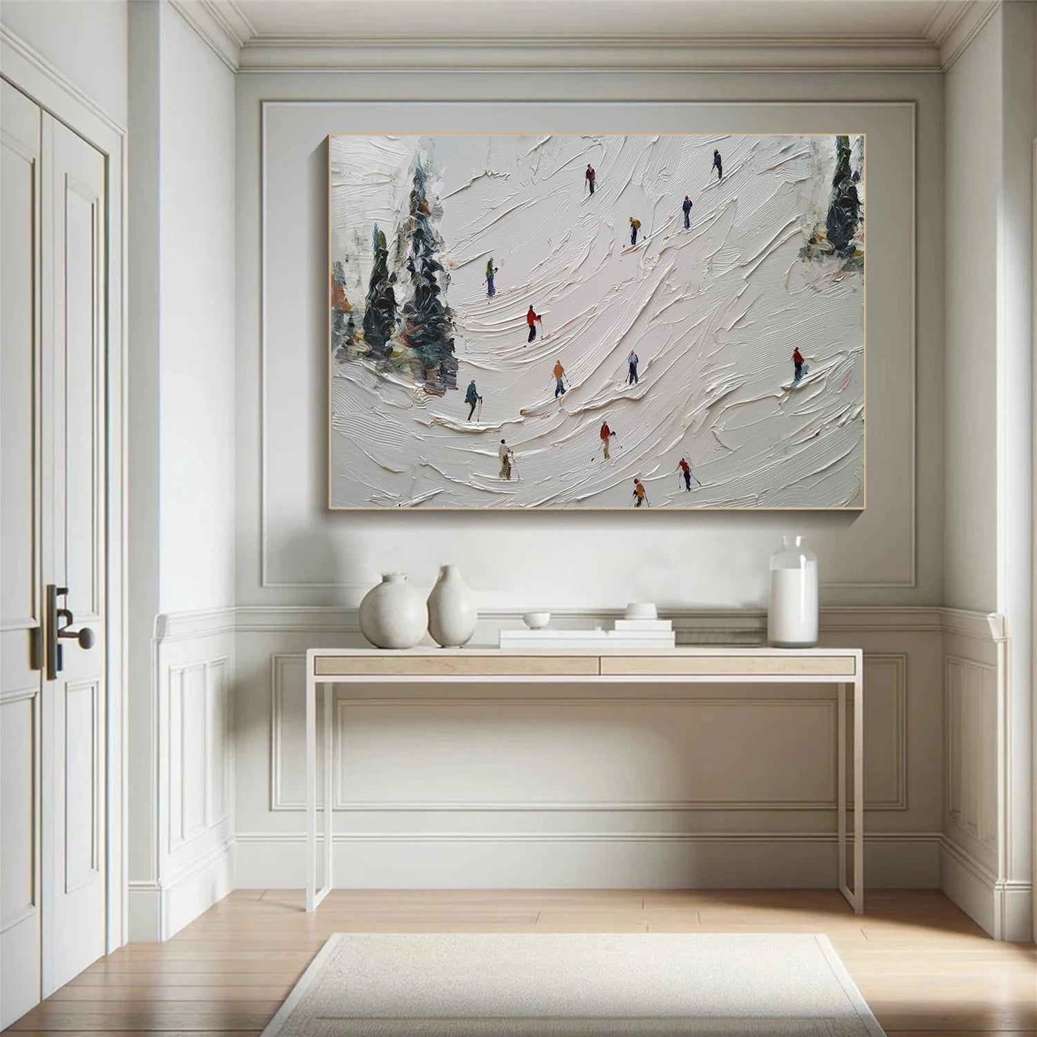 Skiing Sport Textured Wall Art #SA068