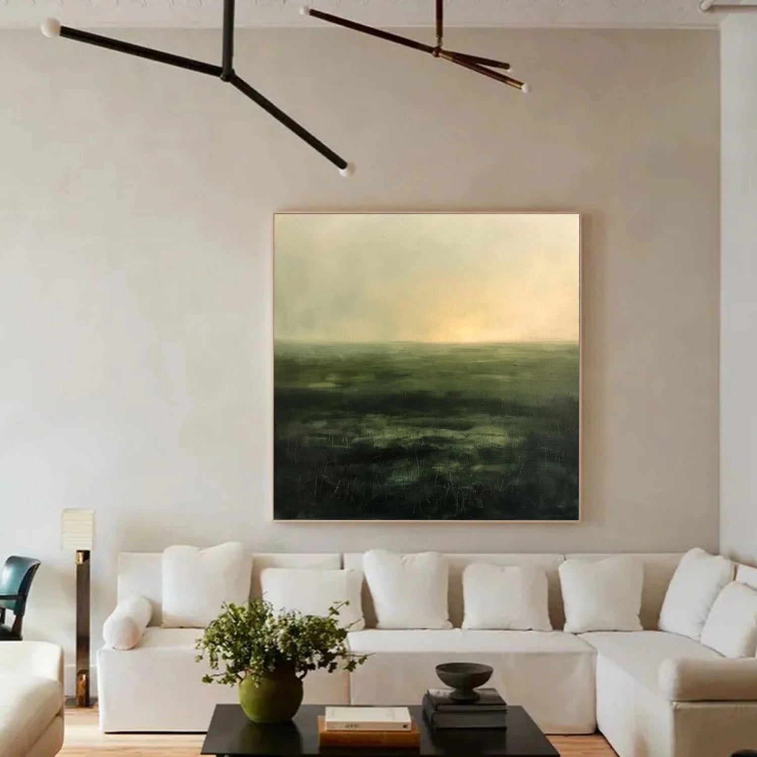 Green Minimalist Canvas Art #GT049