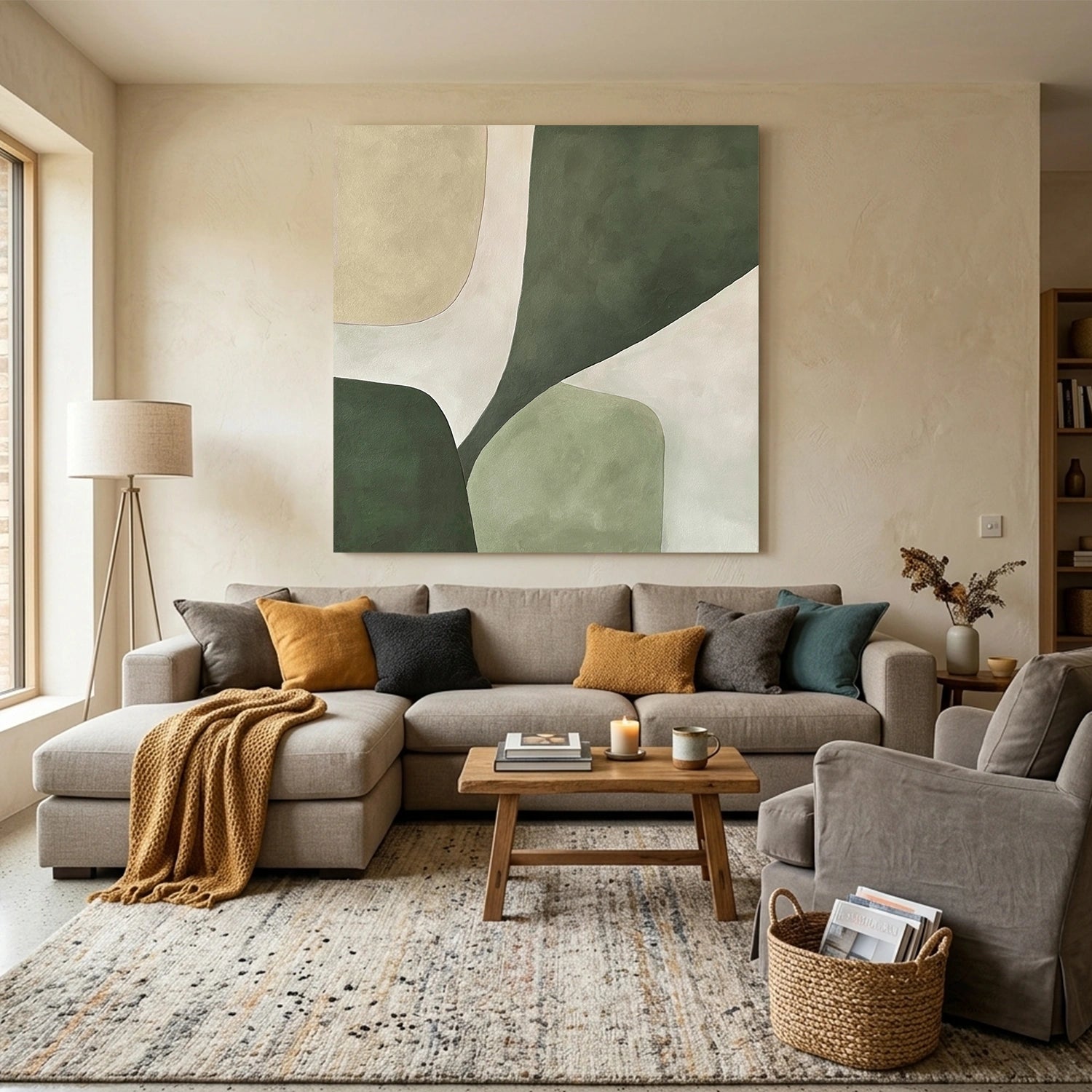 Green Minimalist Canvas Art #MM404