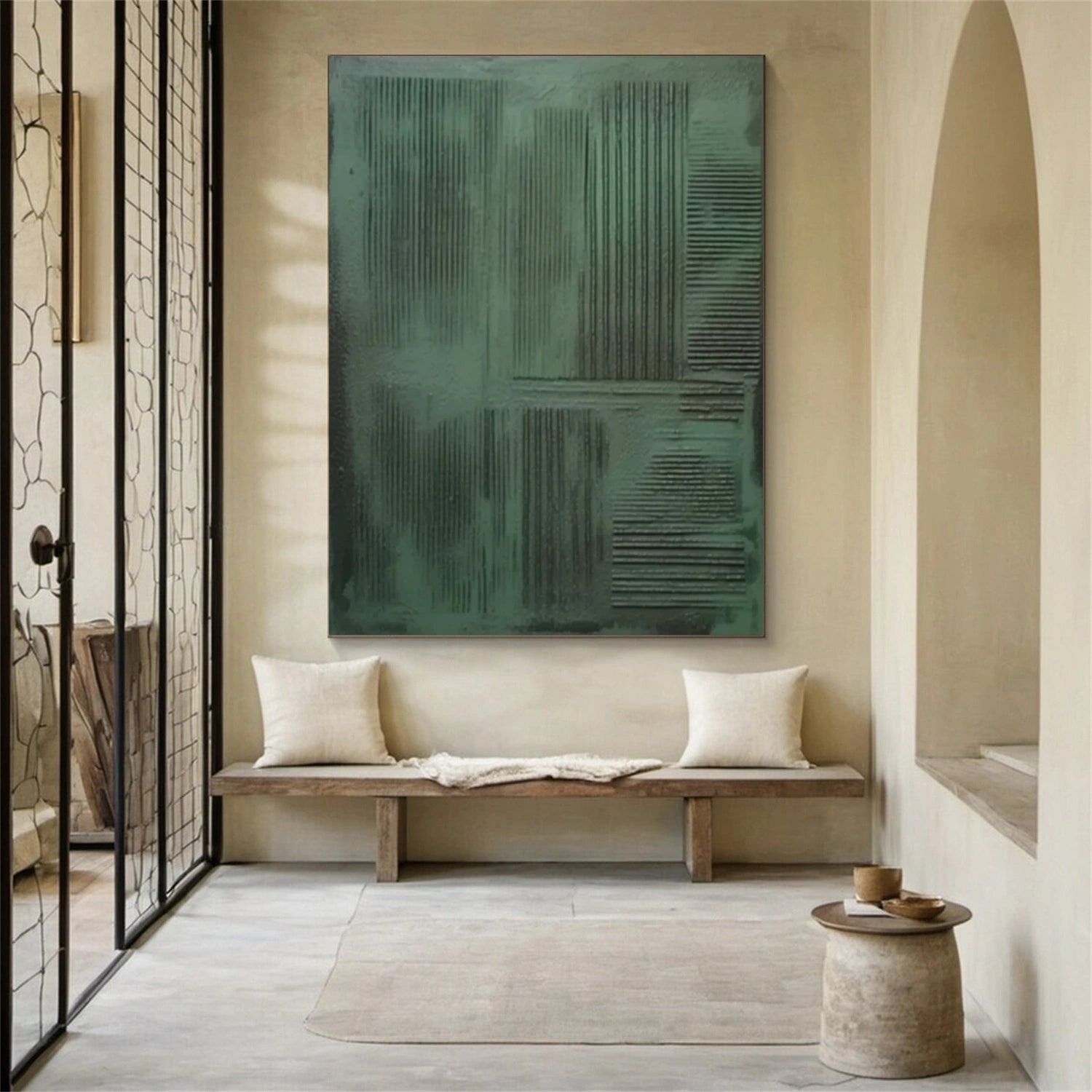 Green Minimalistic Textured Art #MM248