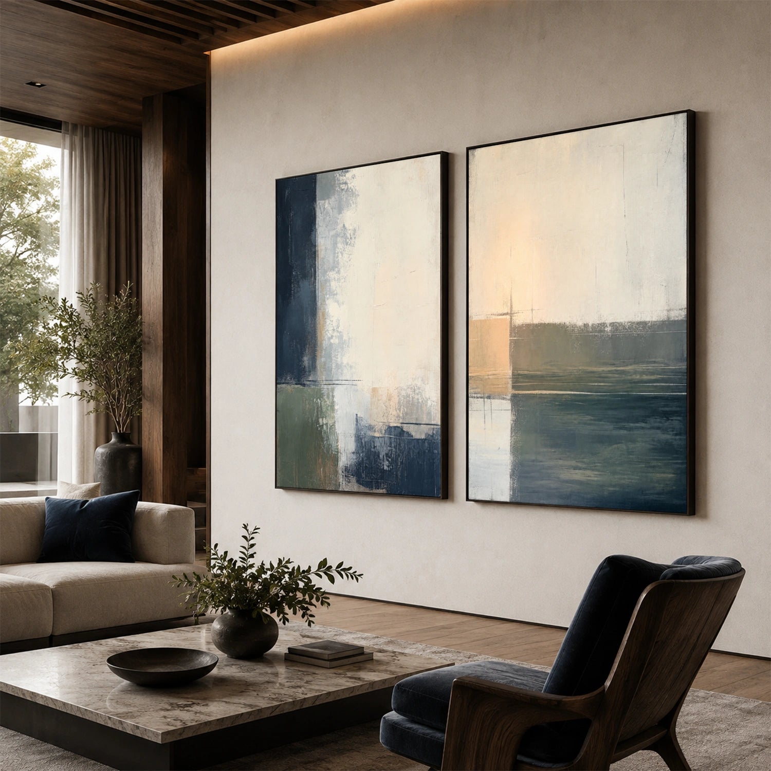Abstract Canvas Art Set of 2 #WS1120
