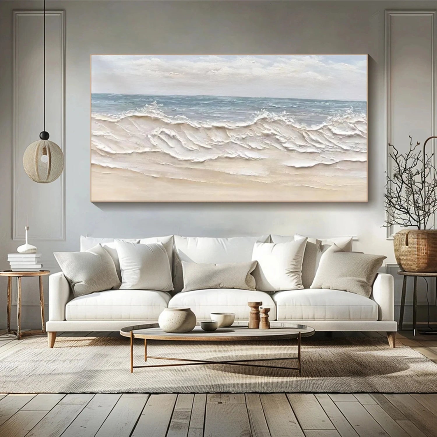 Sea & Sky Abstract Textured Wall Art #MS191