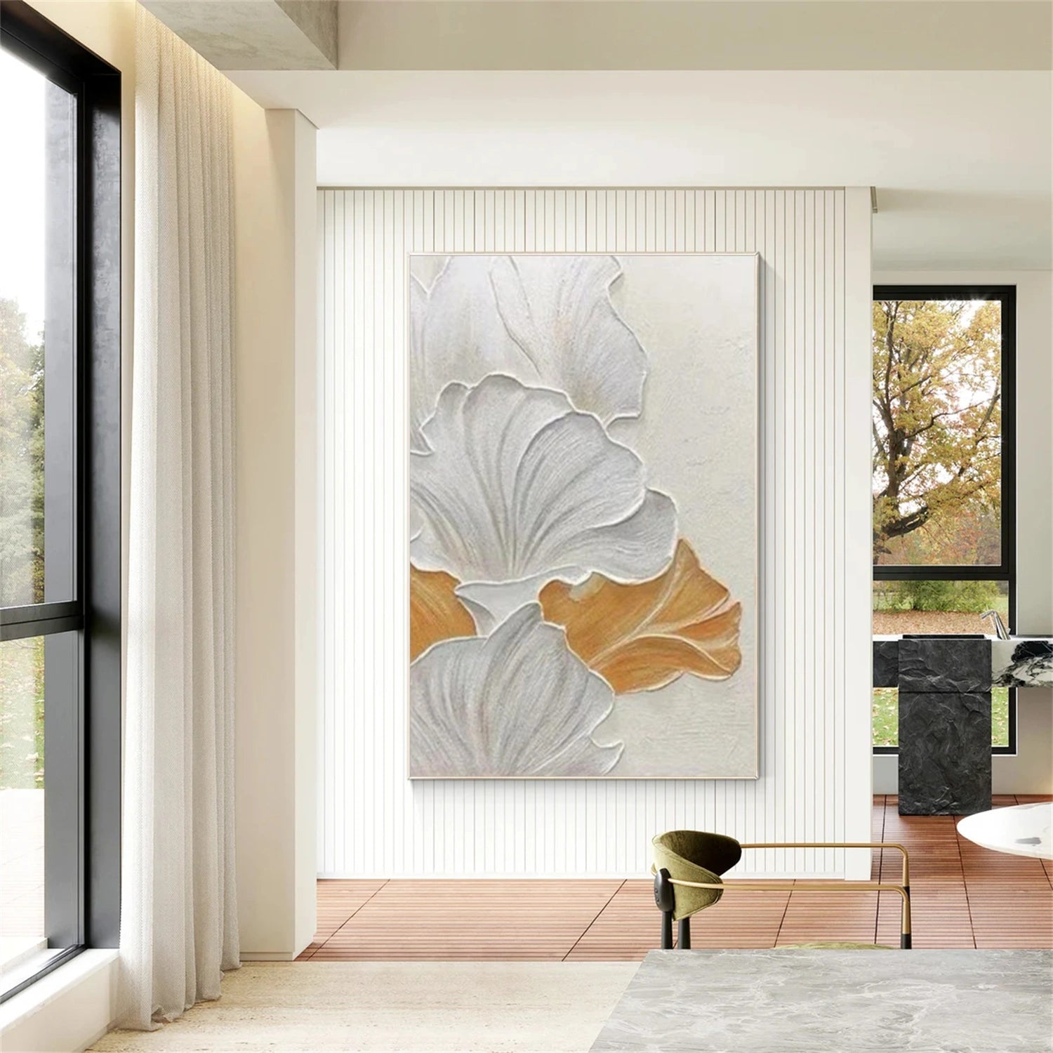 Flower & Tree Abstract Textured Wall Art #ML230