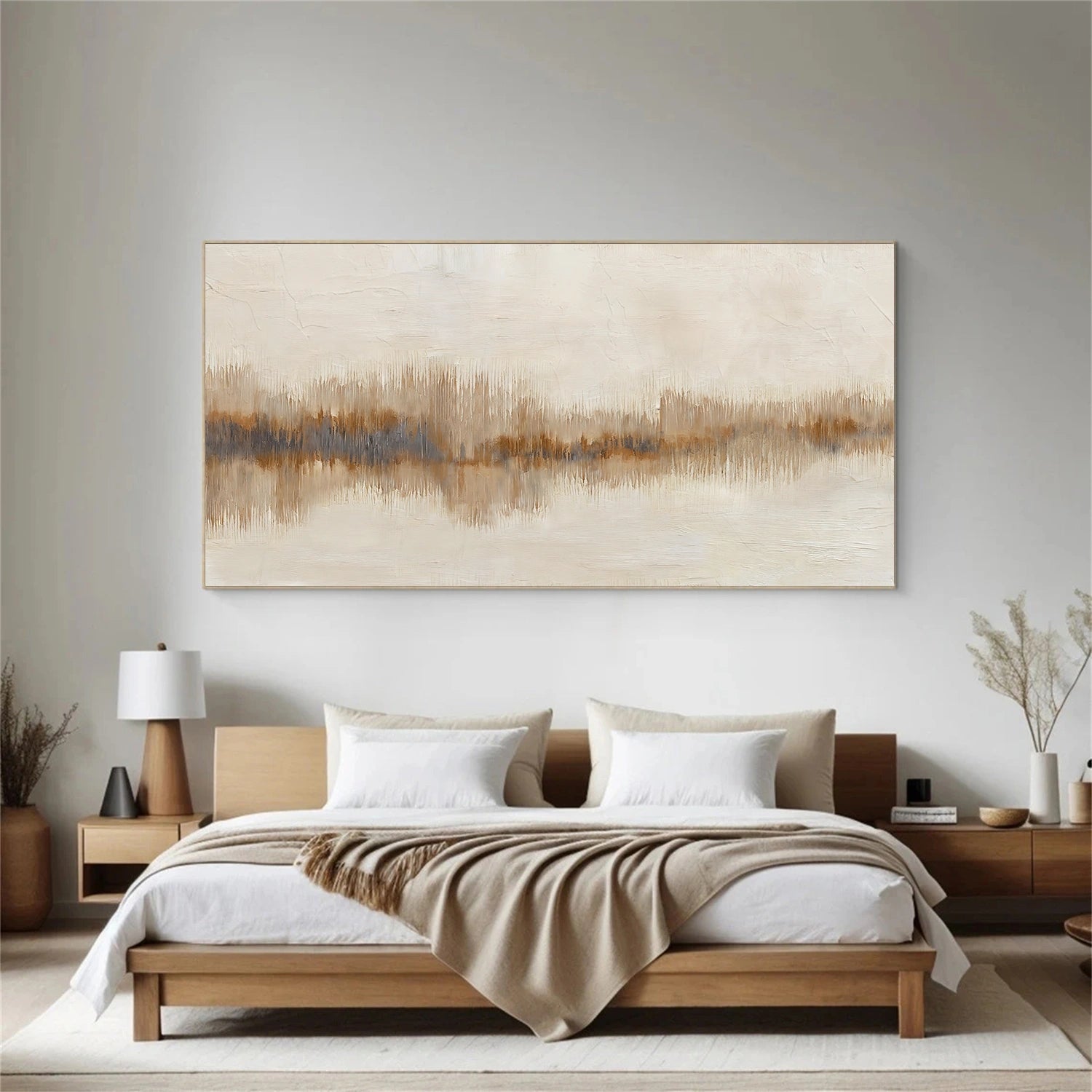 Beige and Brown Abstract Canvas Art #WS893