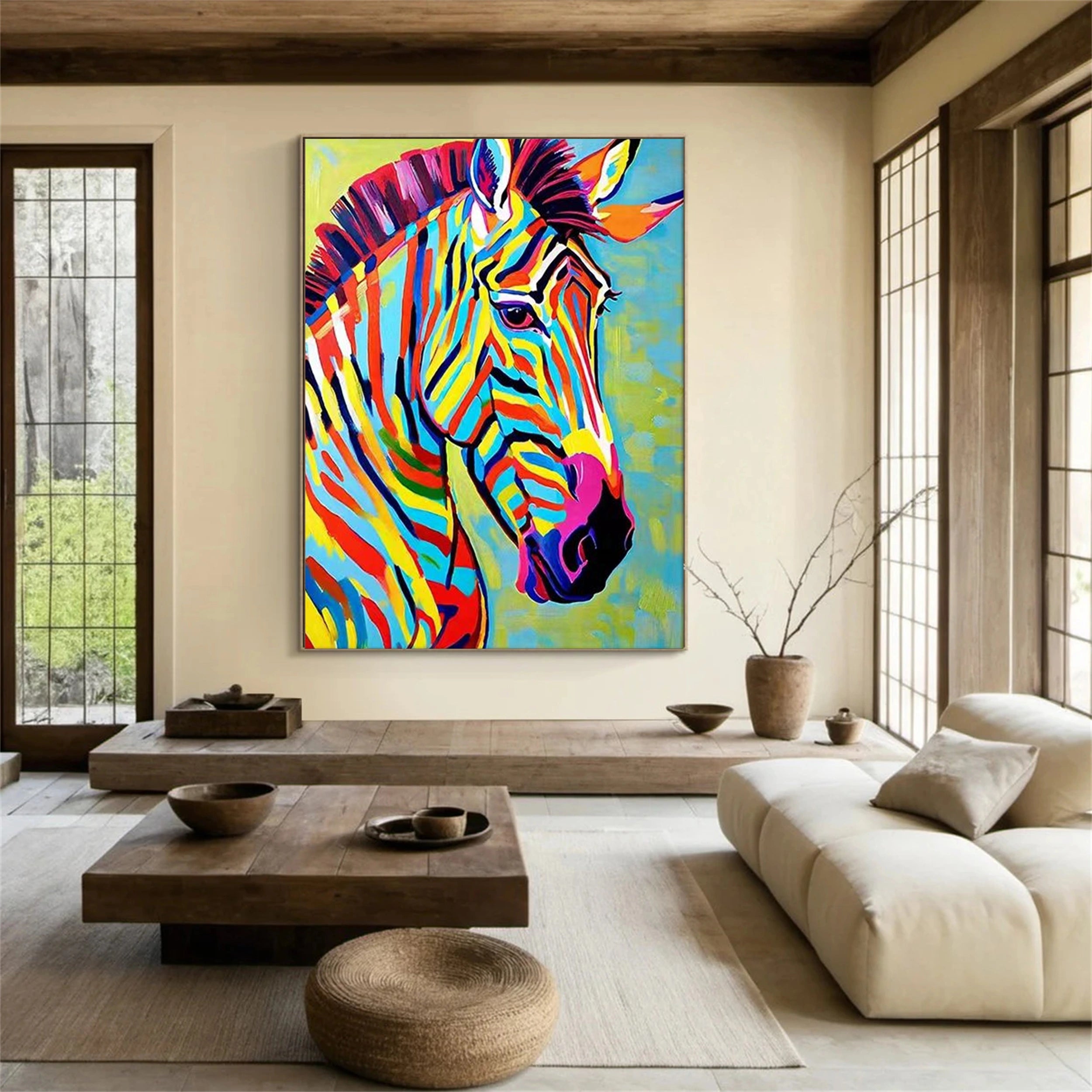 Colorful Horse Abstract Animal Wall Art #AL021