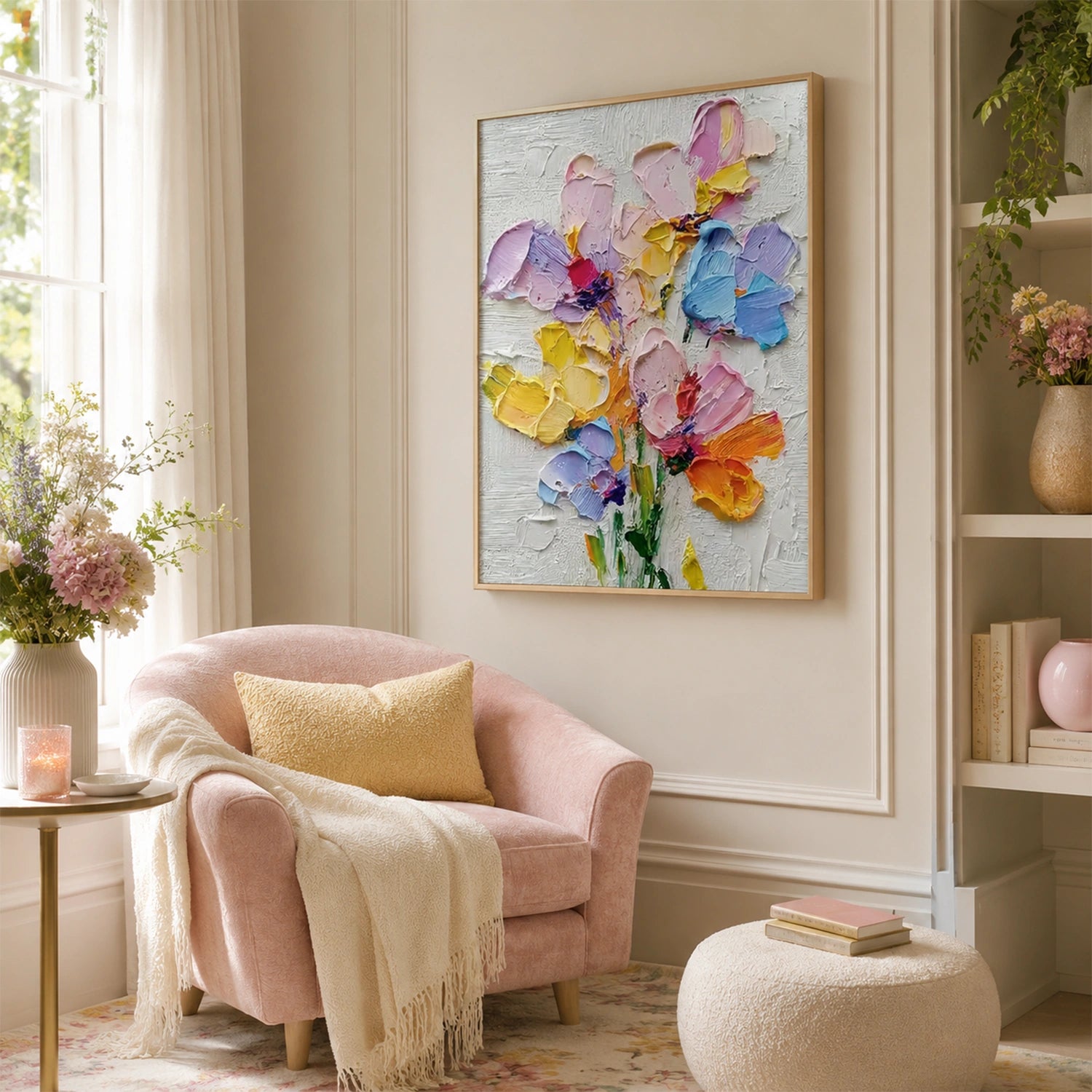 Flower & Tree Abstract Textured Wall Art #ML287