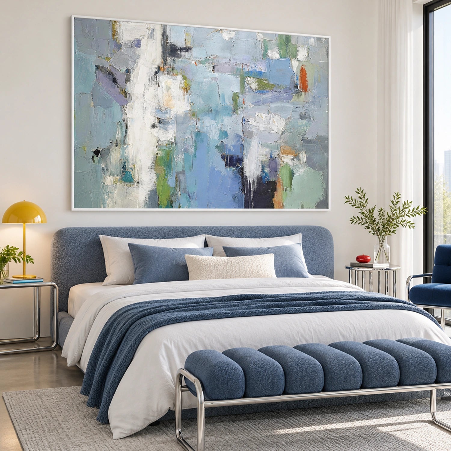 Blue Abstract Canvas Art #WS1147