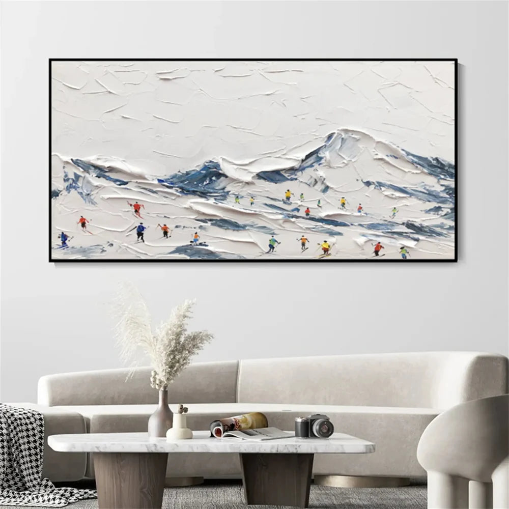 White Sport Art Minimalist Textured Wall Art #SA003