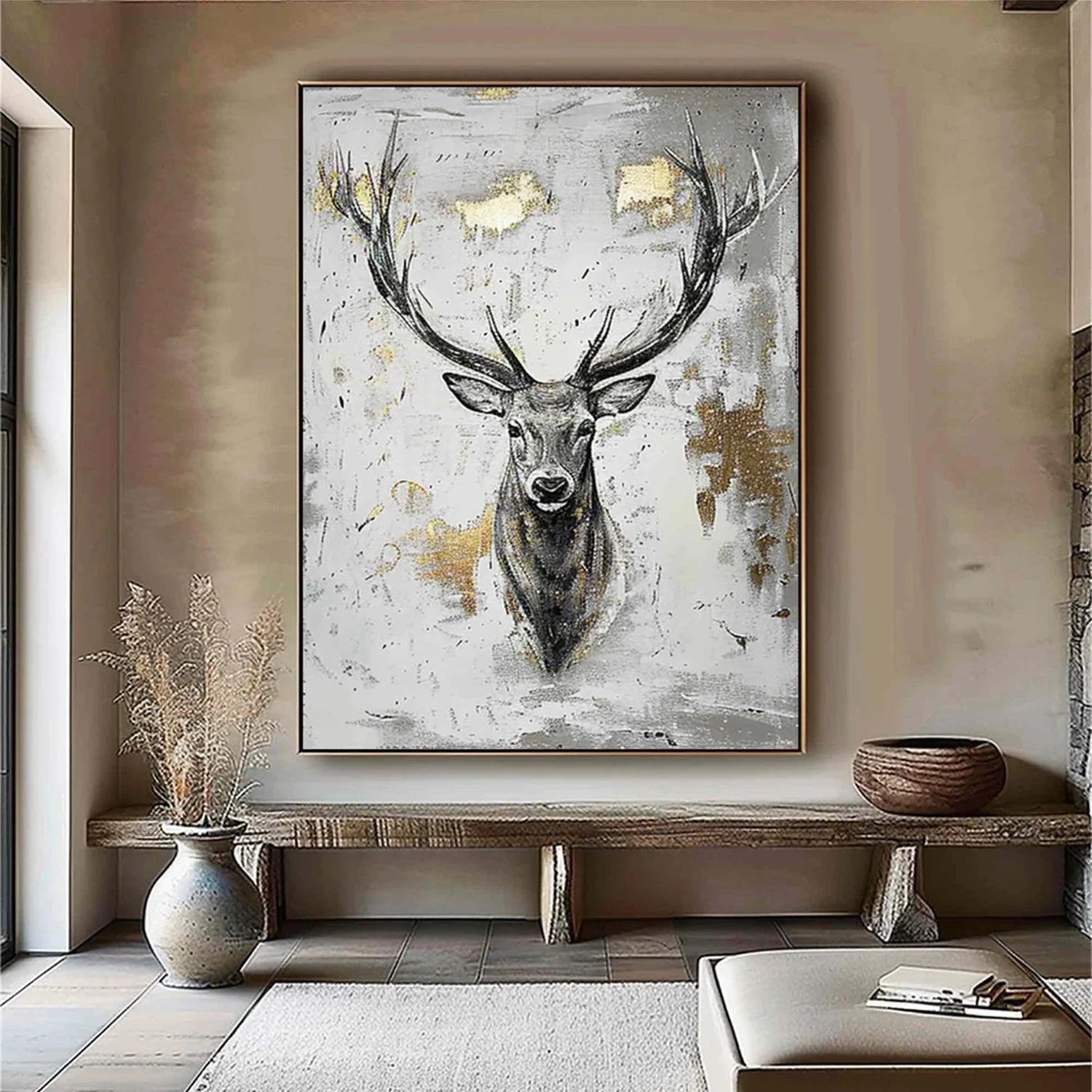 Black and White Abstract Animal Wall Art #AL080