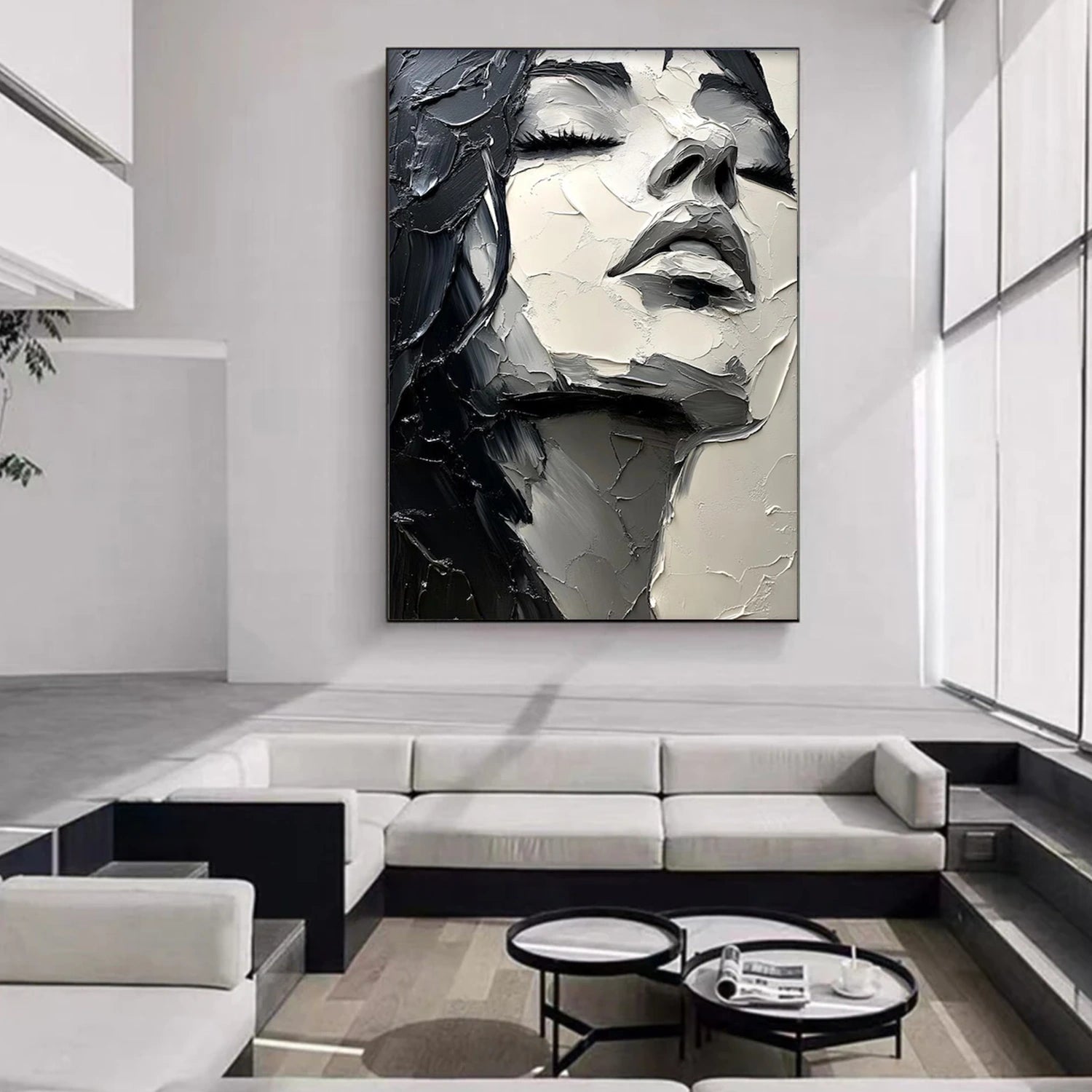 Abstract Portrait Textured Wall Art #AP090