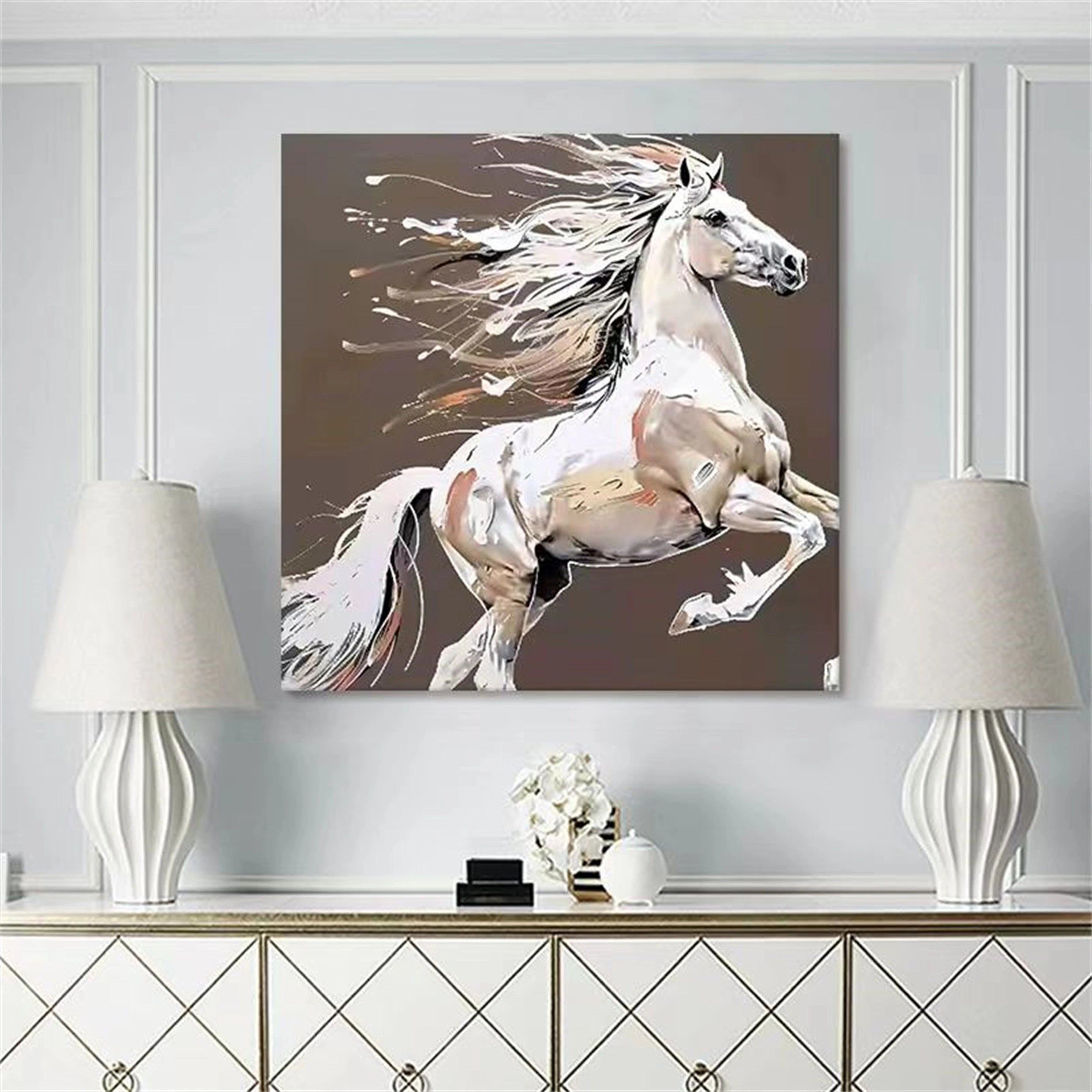 Colorful Horse Abstract Animal Wall Art #AL032