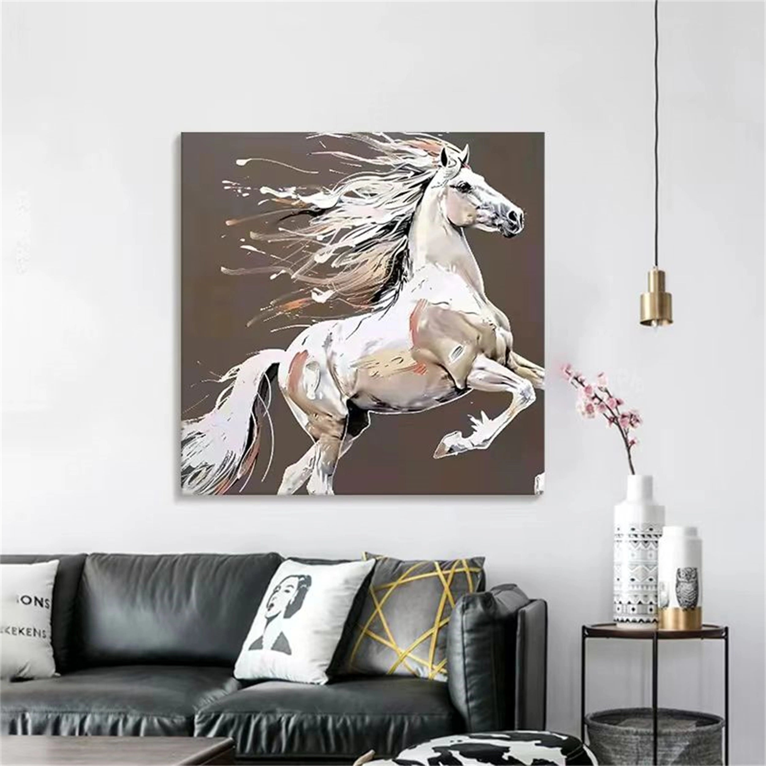 Colorful Horse Abstract Animal Wall Art #AL032