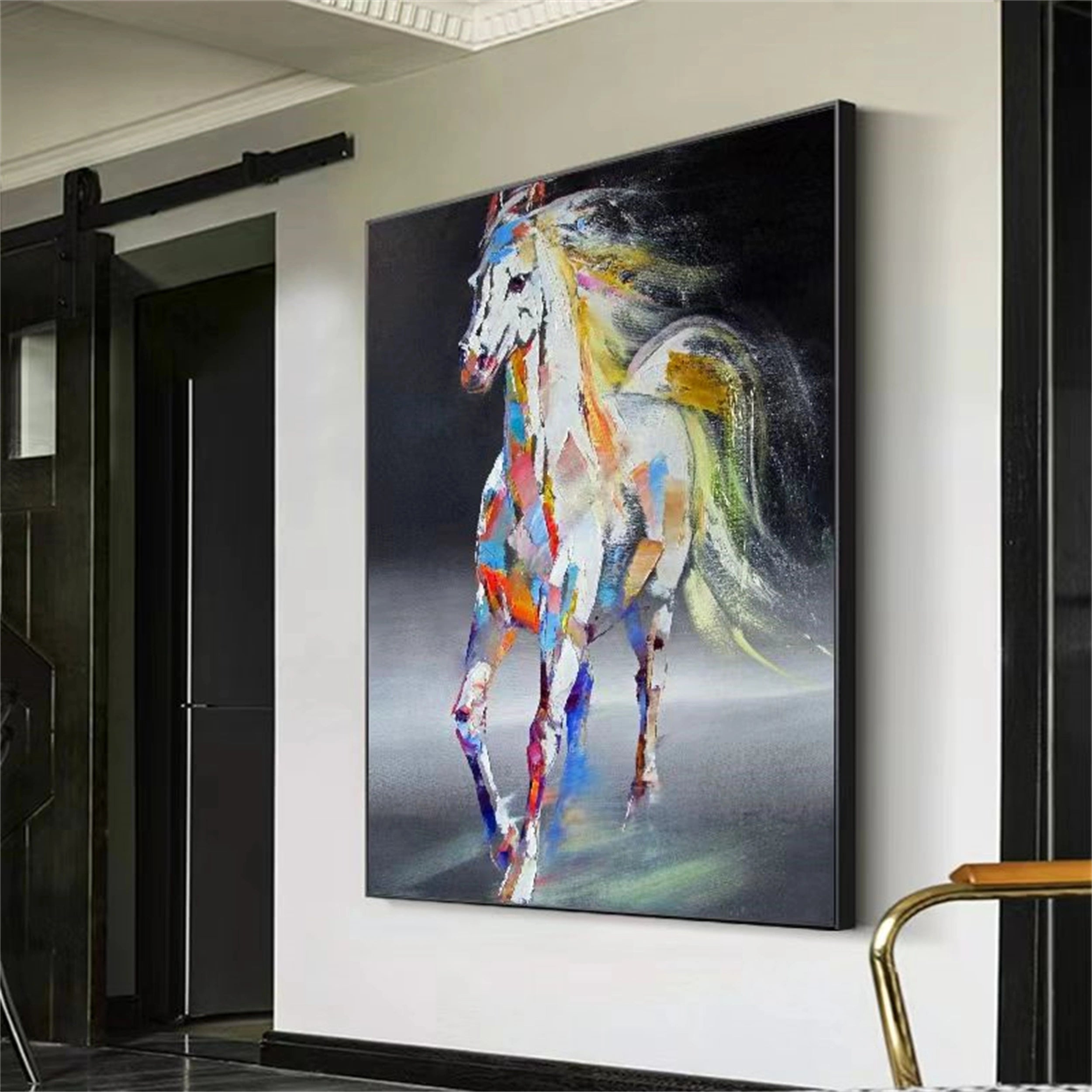 Colorful Horse Abstract Animal Wall Art #AL036