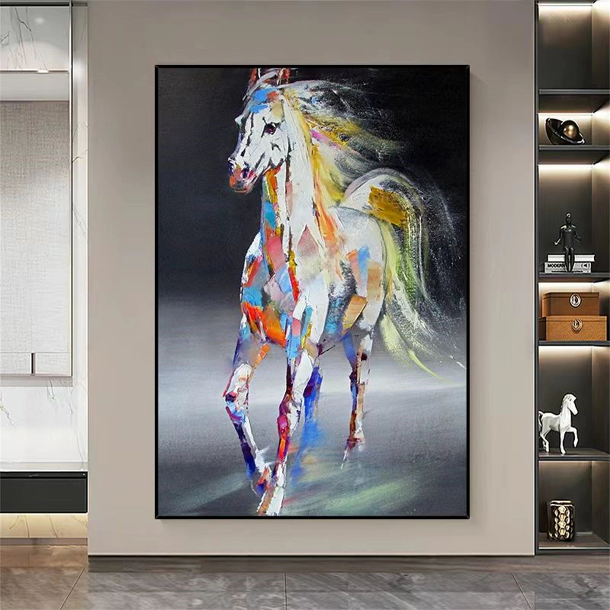 Colorful Horse Abstract Animal Wall Art #AL036