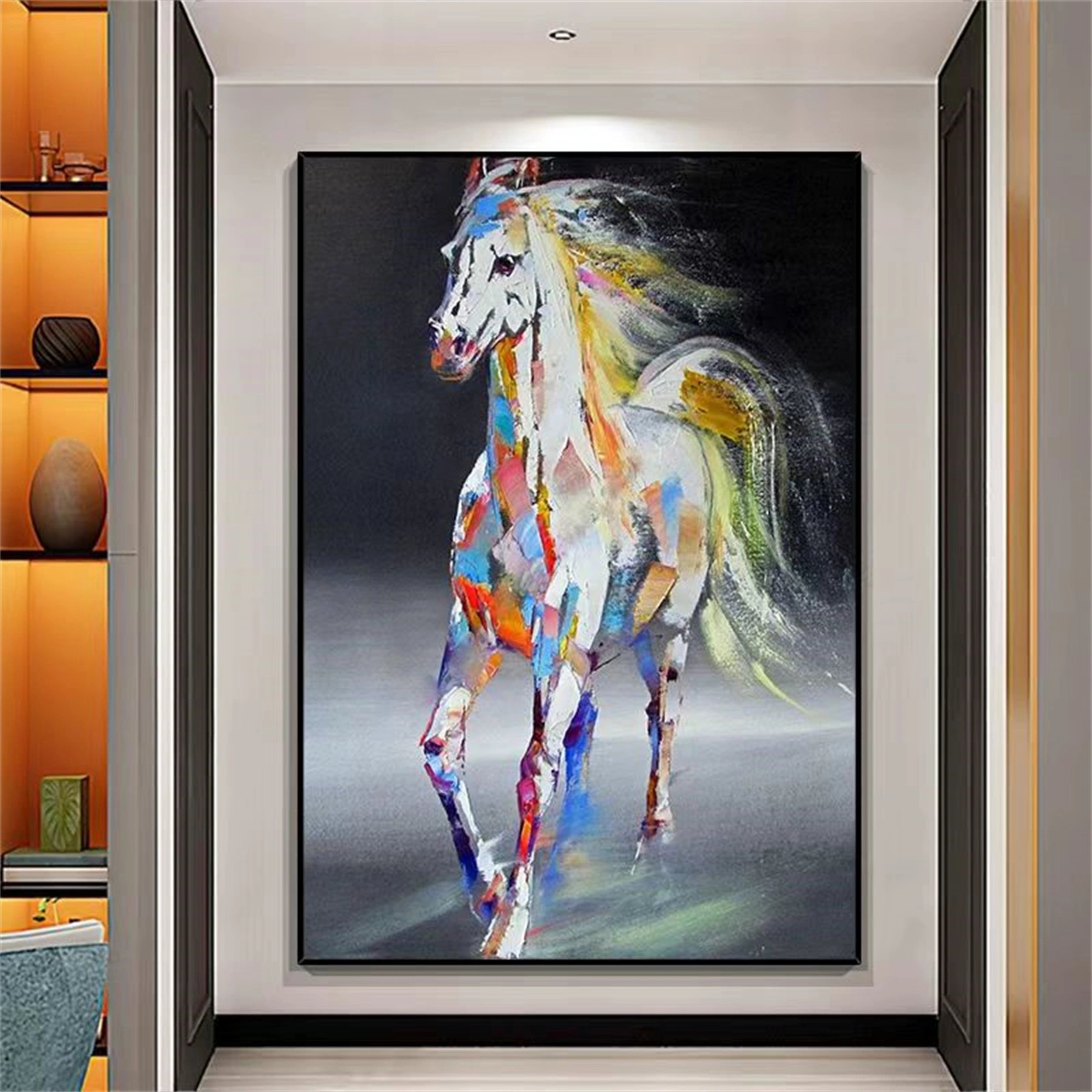 Colorful Horse Abstract Animal Wall Art #AL036