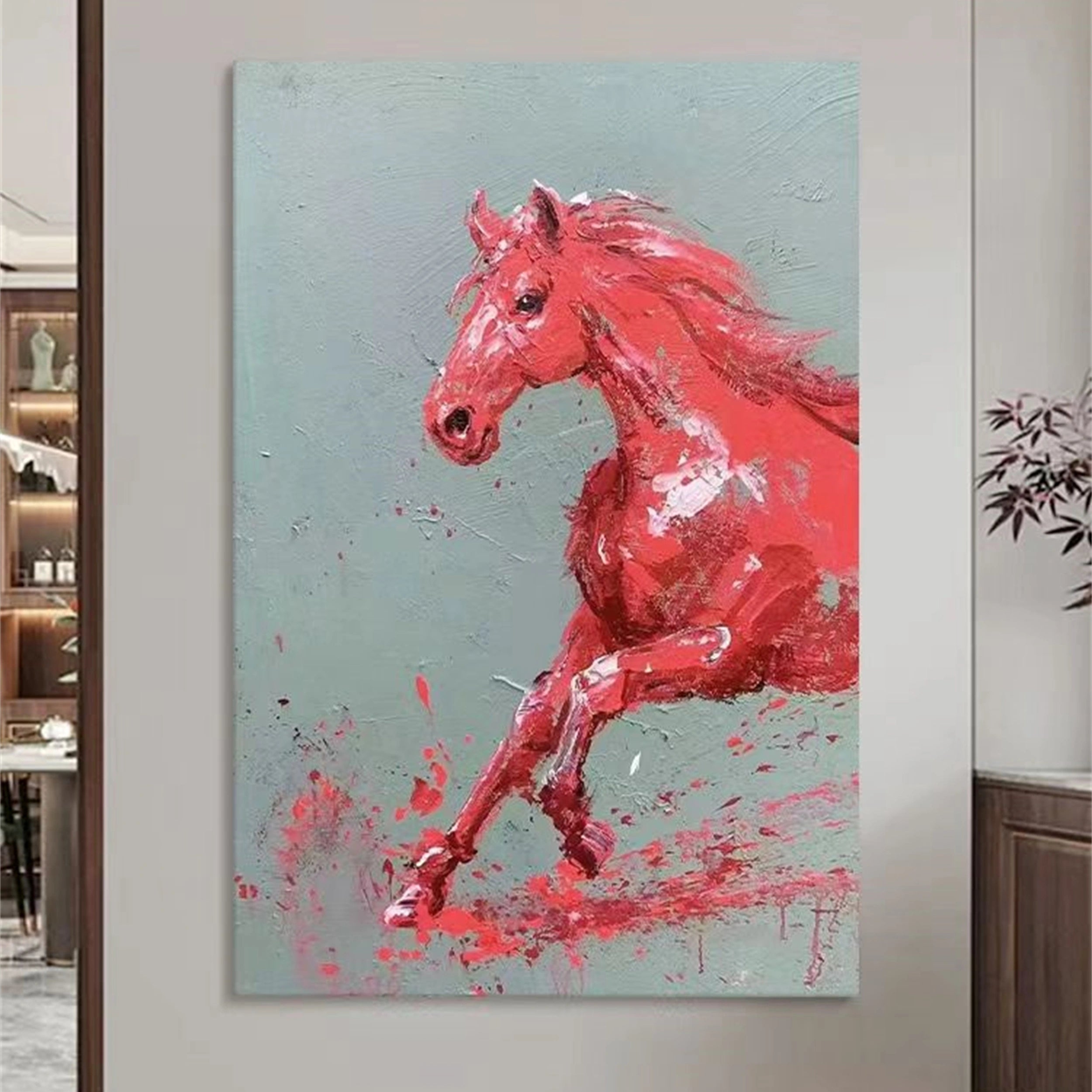 Colorful Horse Abstract Animal Wall Art #AL037