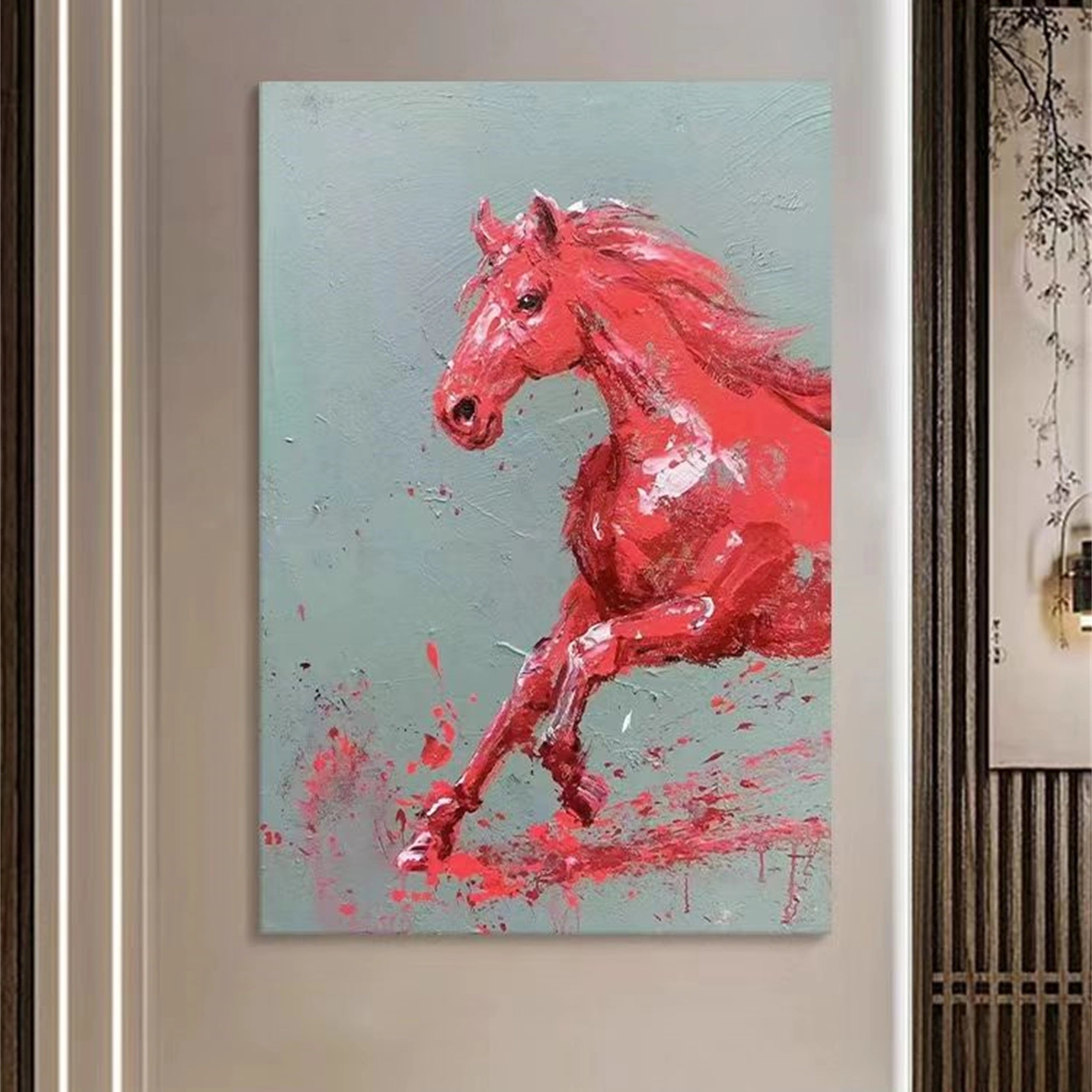 Colorful Horse Abstract Animal Wall Art #AL037