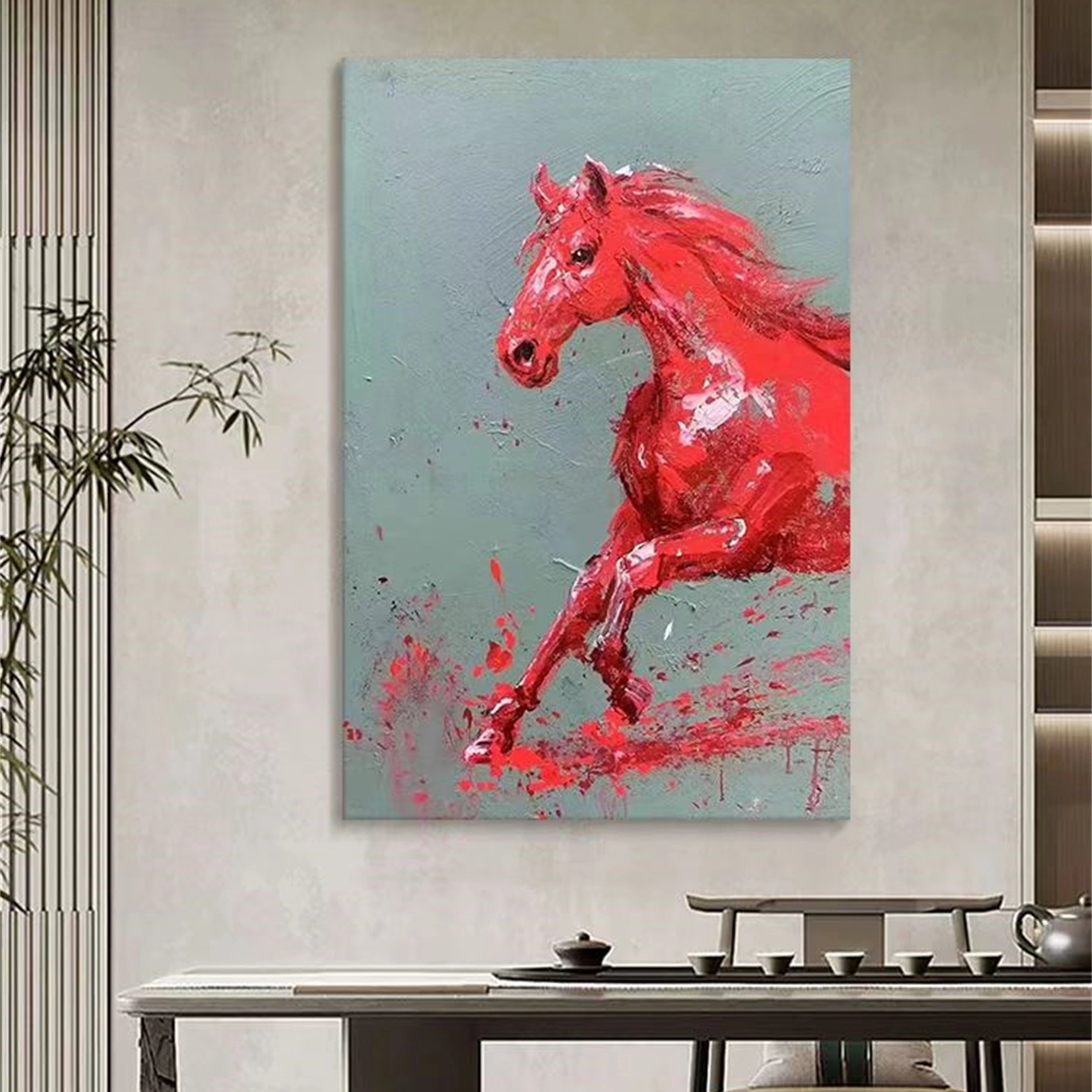 Colorful Horse Abstract Animal Wall Art #AL037