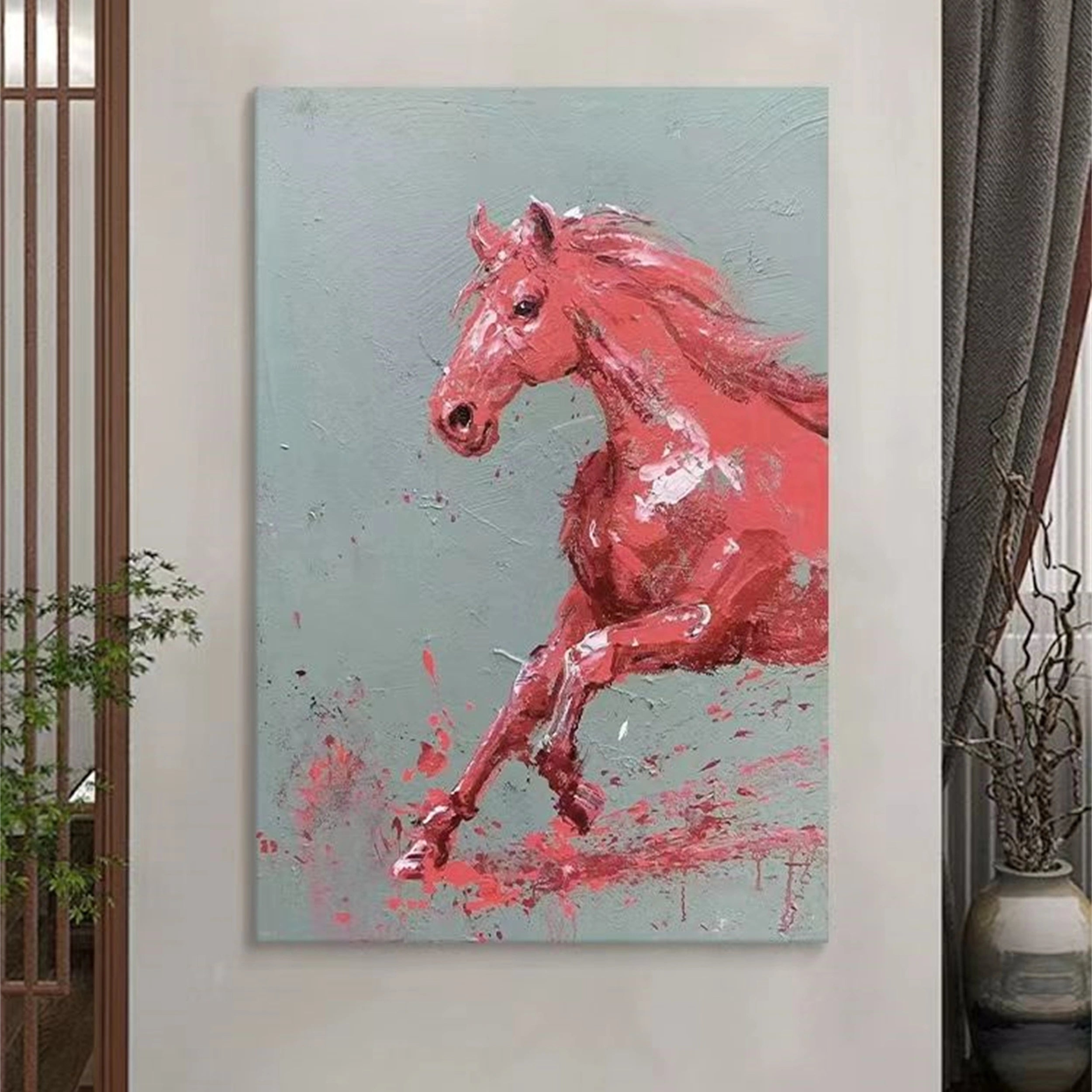 Colorful Horse Abstract Animal Wall Art #AL037