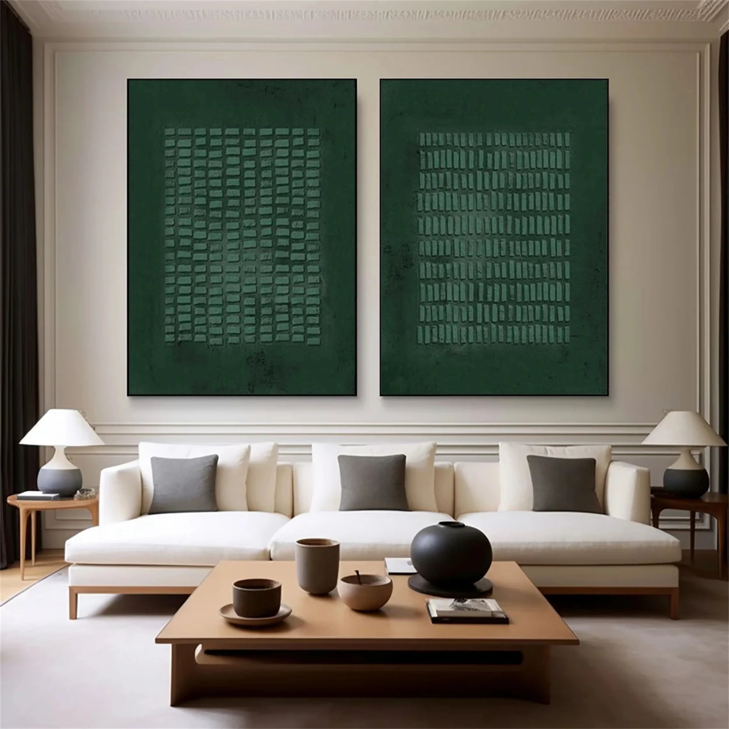 Green Texture Art Set of 2#GT008