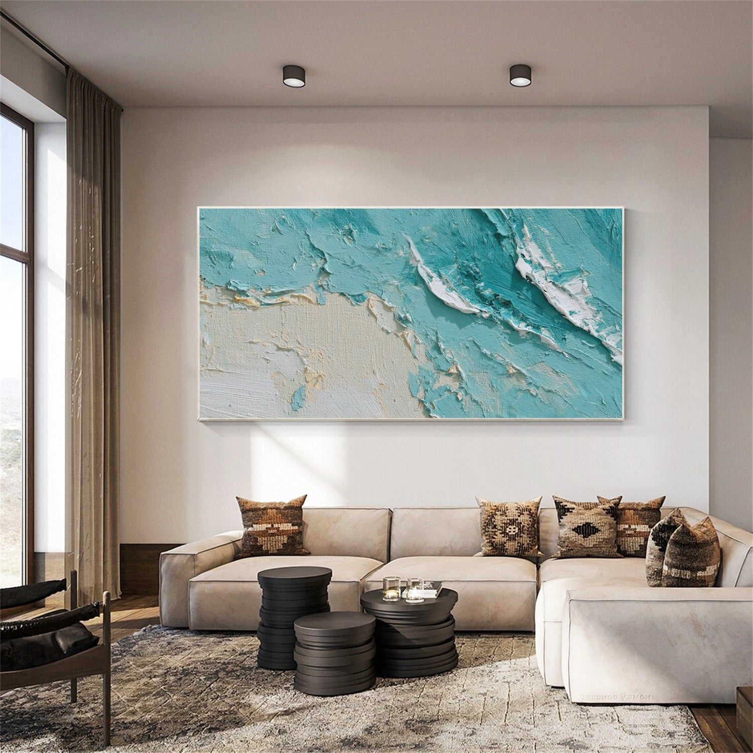 Sea & Sky Abstract Textured Wall Art #MS154