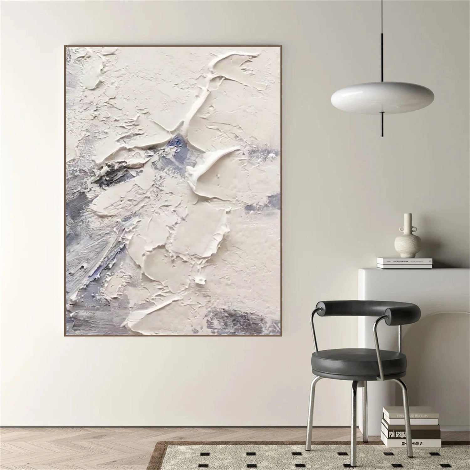 White Minimalistic Textured Art #MM241