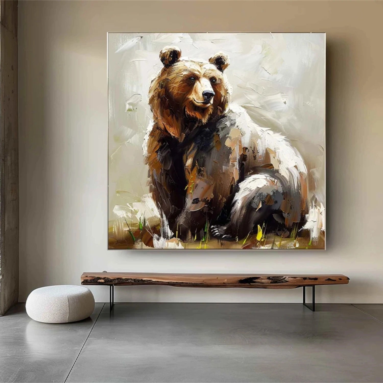 Beige and Brown Abstract Animal Wall Art #AL088