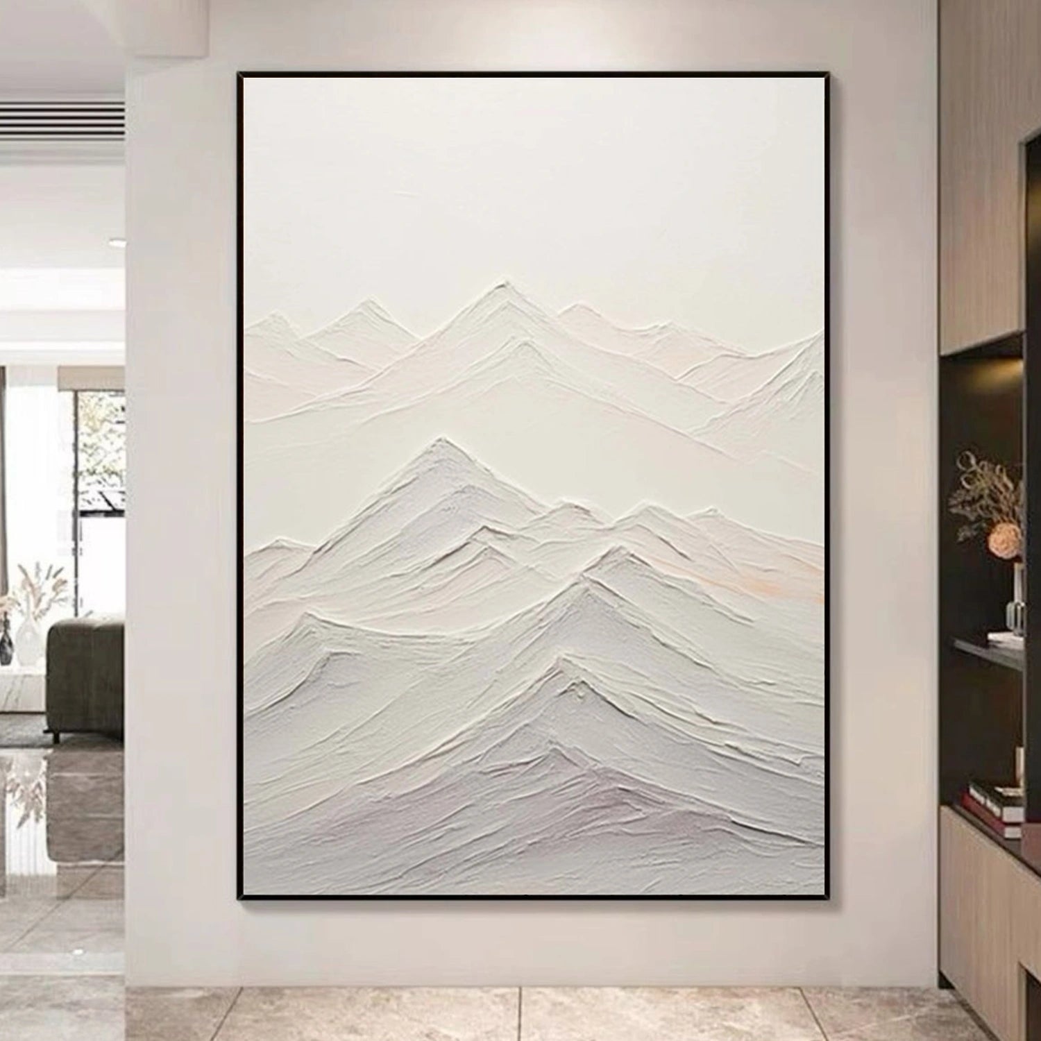 Minimalist Mountain Textured Canvas Art #MM330
