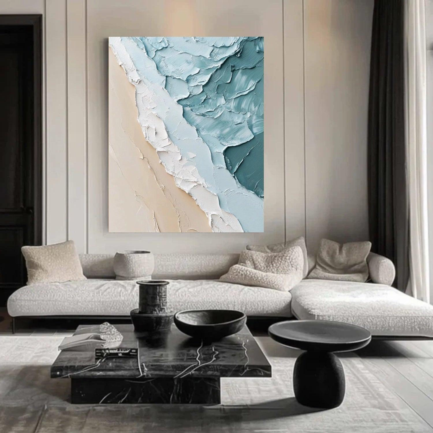 Sea & Sky Abstract Textured Wall Art #MS174