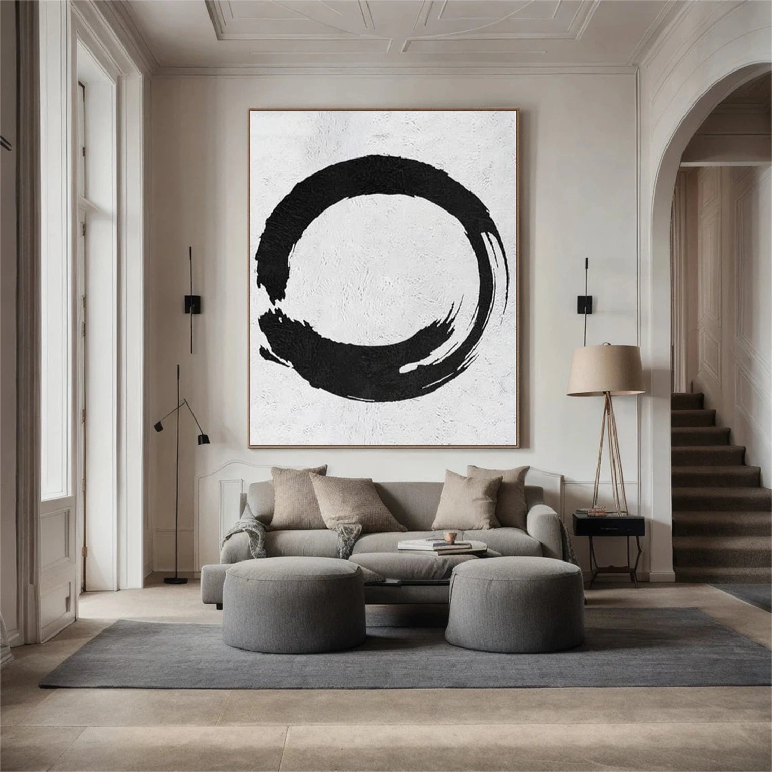 Black and White Minimalist Canvas Art #MZ113