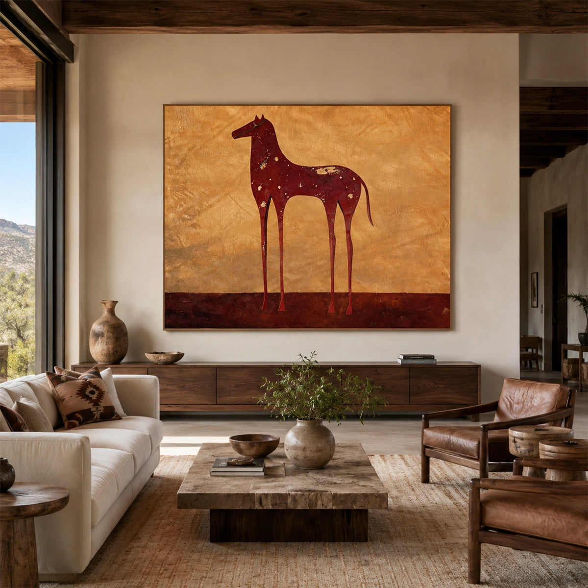Abstract Animal Horse Wall Art #AL235