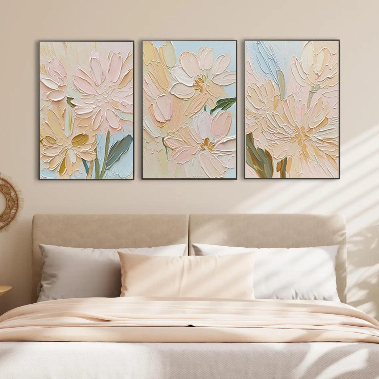 Flower & Tree Abstract Textured Wall Art Set of 3 #ML234