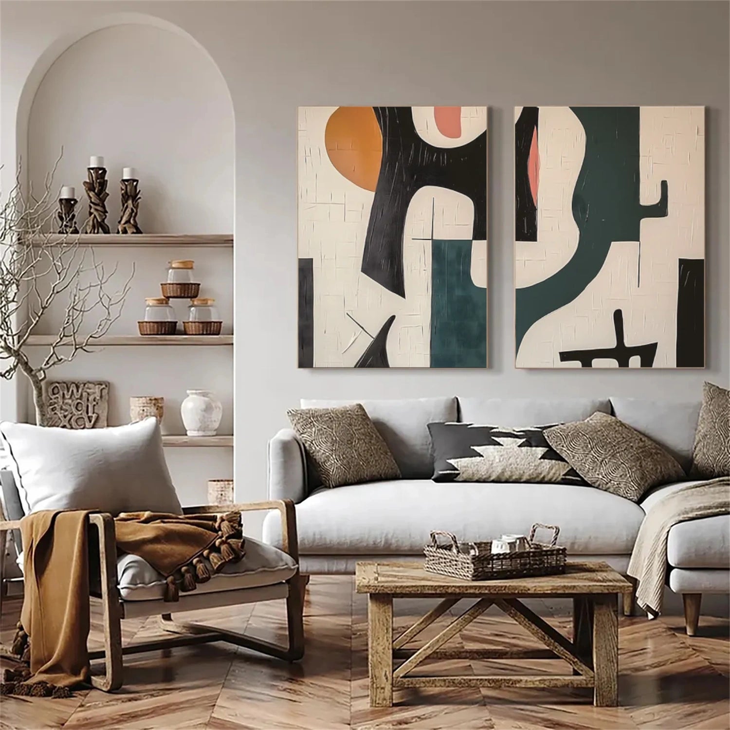 Abstract Canvas Art Set of 2 #WS732