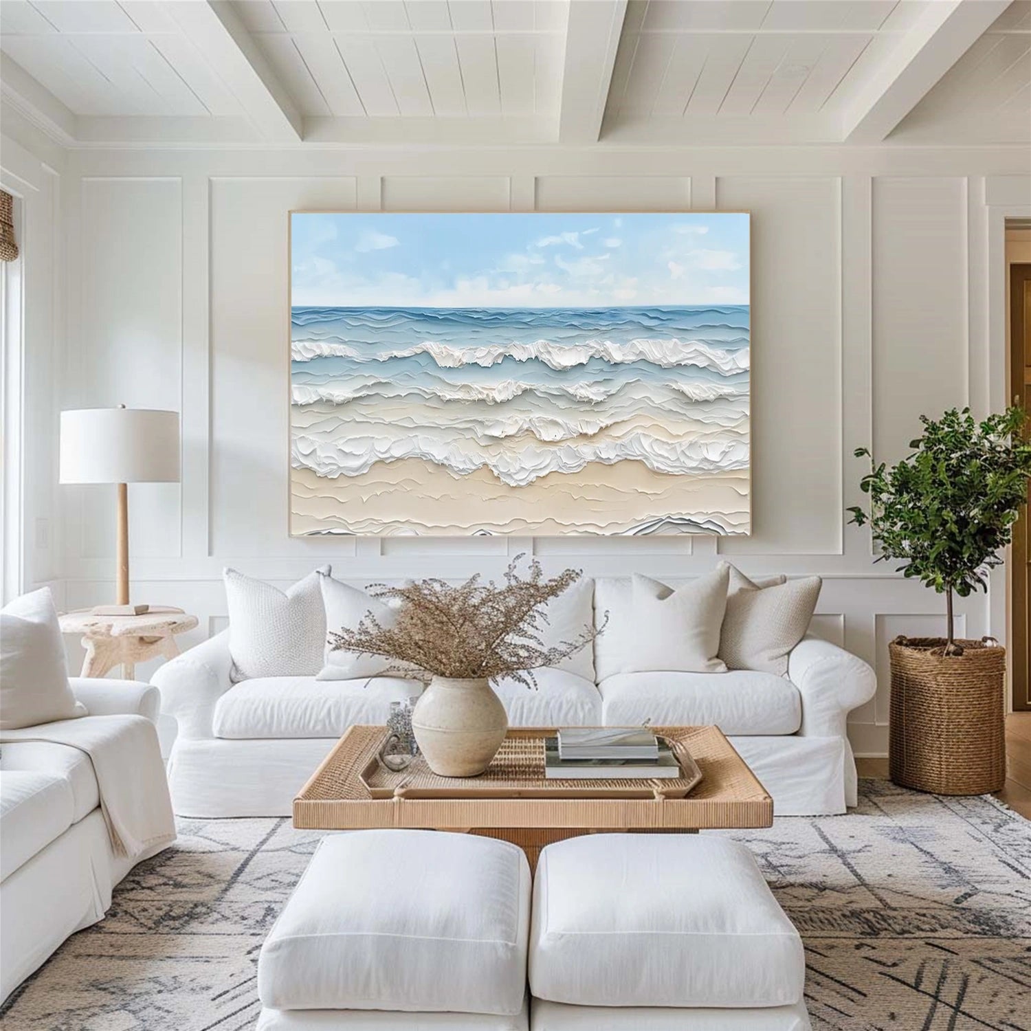 Sea & Sky Abstract Textured Wall Art #MS131