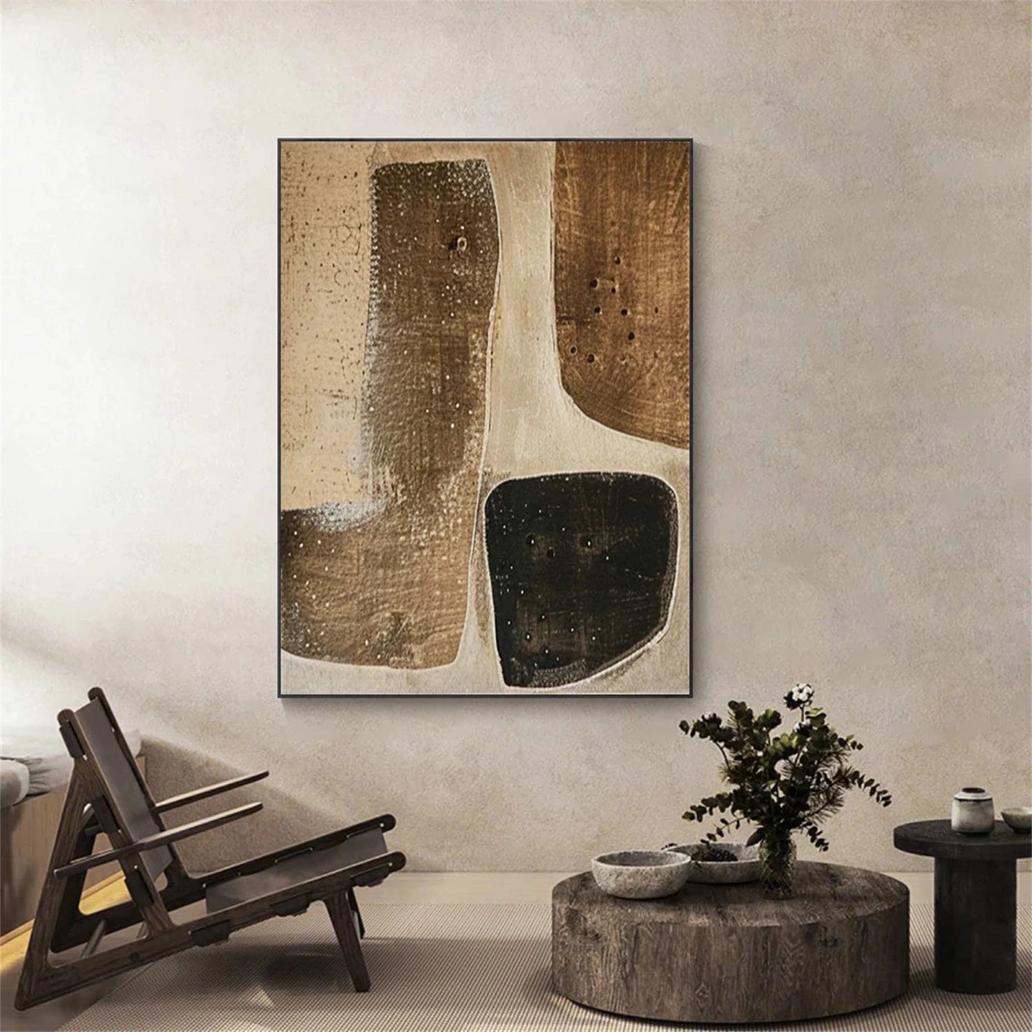 Minimalist Brown & Beige Art  #MB017