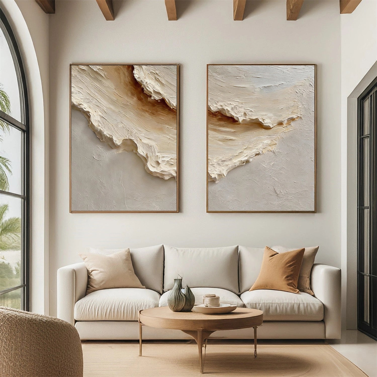 Sea & Sky Abstract Textured Wall Art Set of 2 #MS237