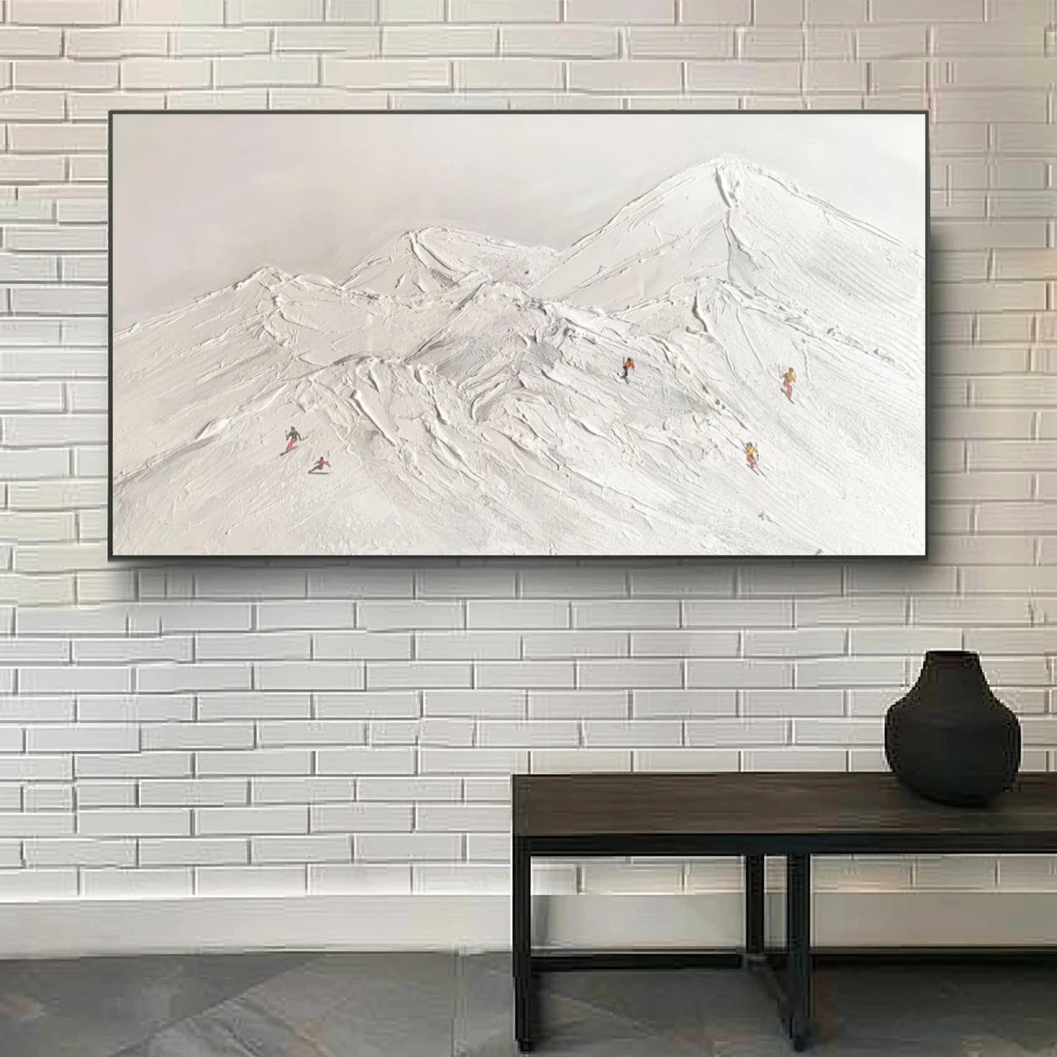 Skiing Sport Textured Wall Art #SA046