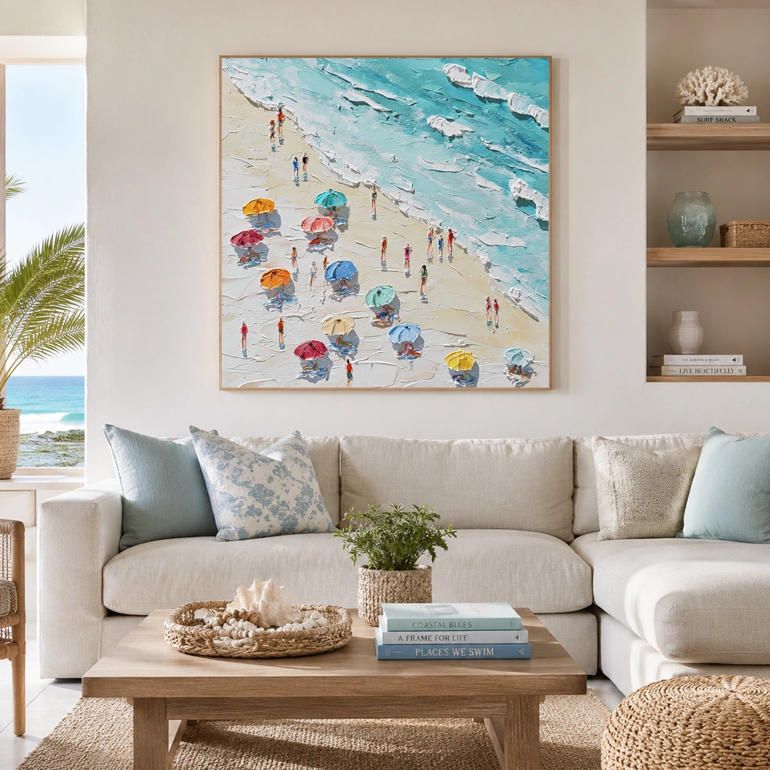 Sea & Sky Abstract Textured Wall Art #MS333