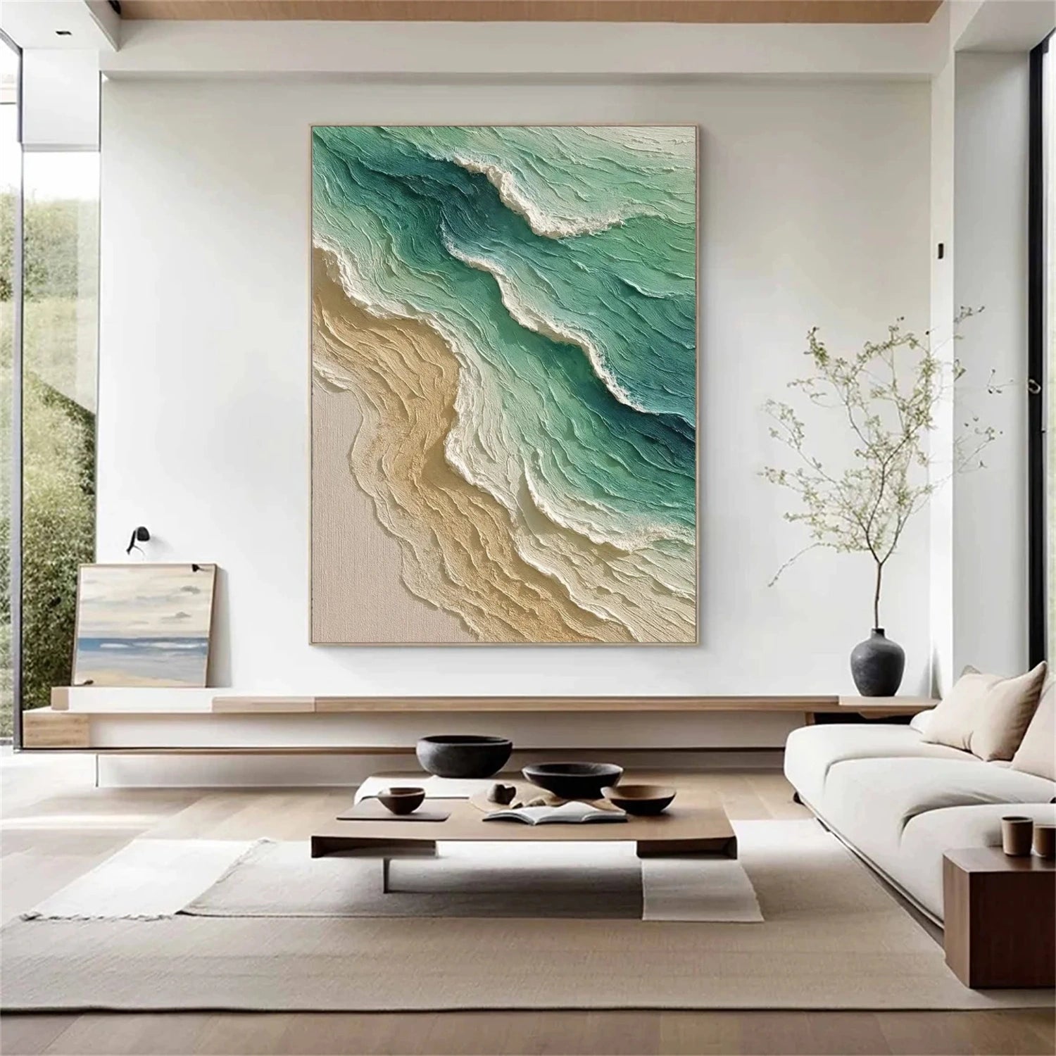 Sea & Sky Abstract Textured Wall Art #MS199