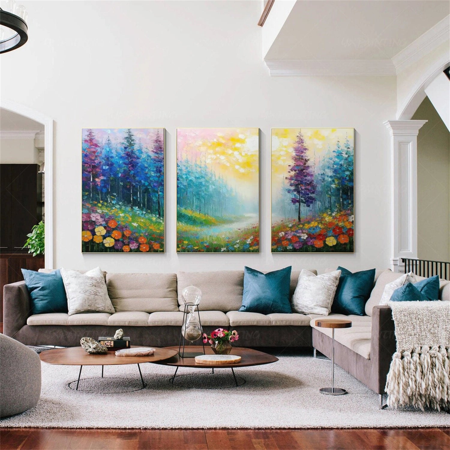 Flower & Tree Abstract Wall Art Set of 3 #ML157