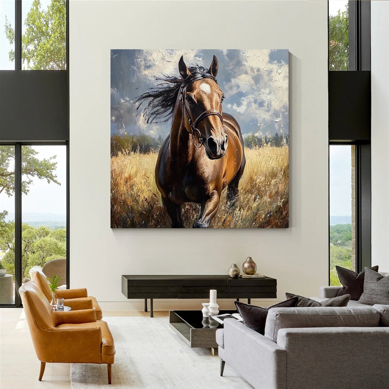 Abstract Animal Horse Wall Art #AL104