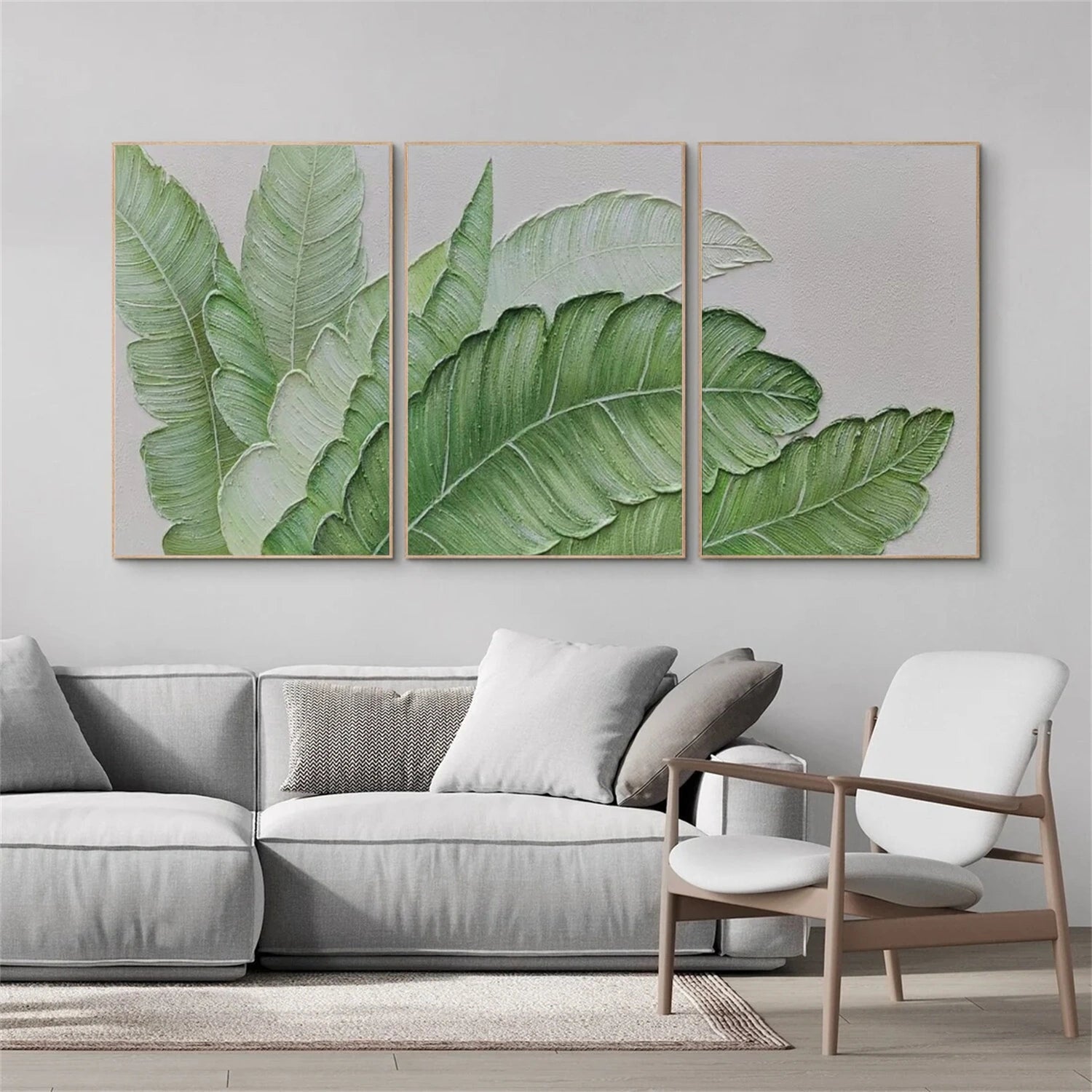 Flower & Tree Abstract Textured Wall Art Set of 3 #ML152