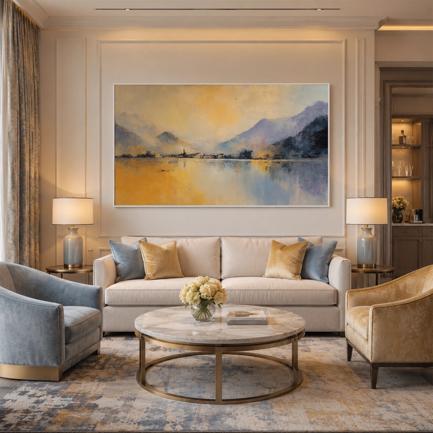 Abstract Mountain Canvas Art #MM406