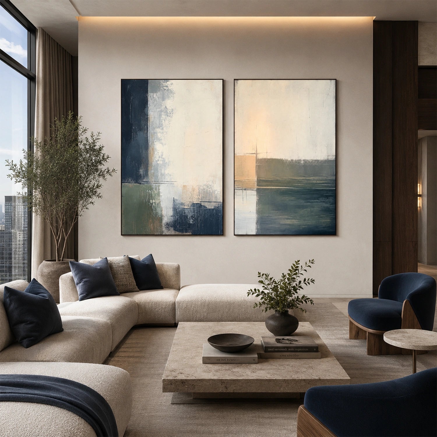 Abstract Canvas Art Set of 2 #WS1120